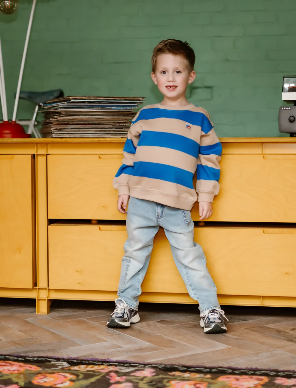 Daily 7 - Oversized Sweater Big Stripe - sweatshirts - dusty kobalt - 4