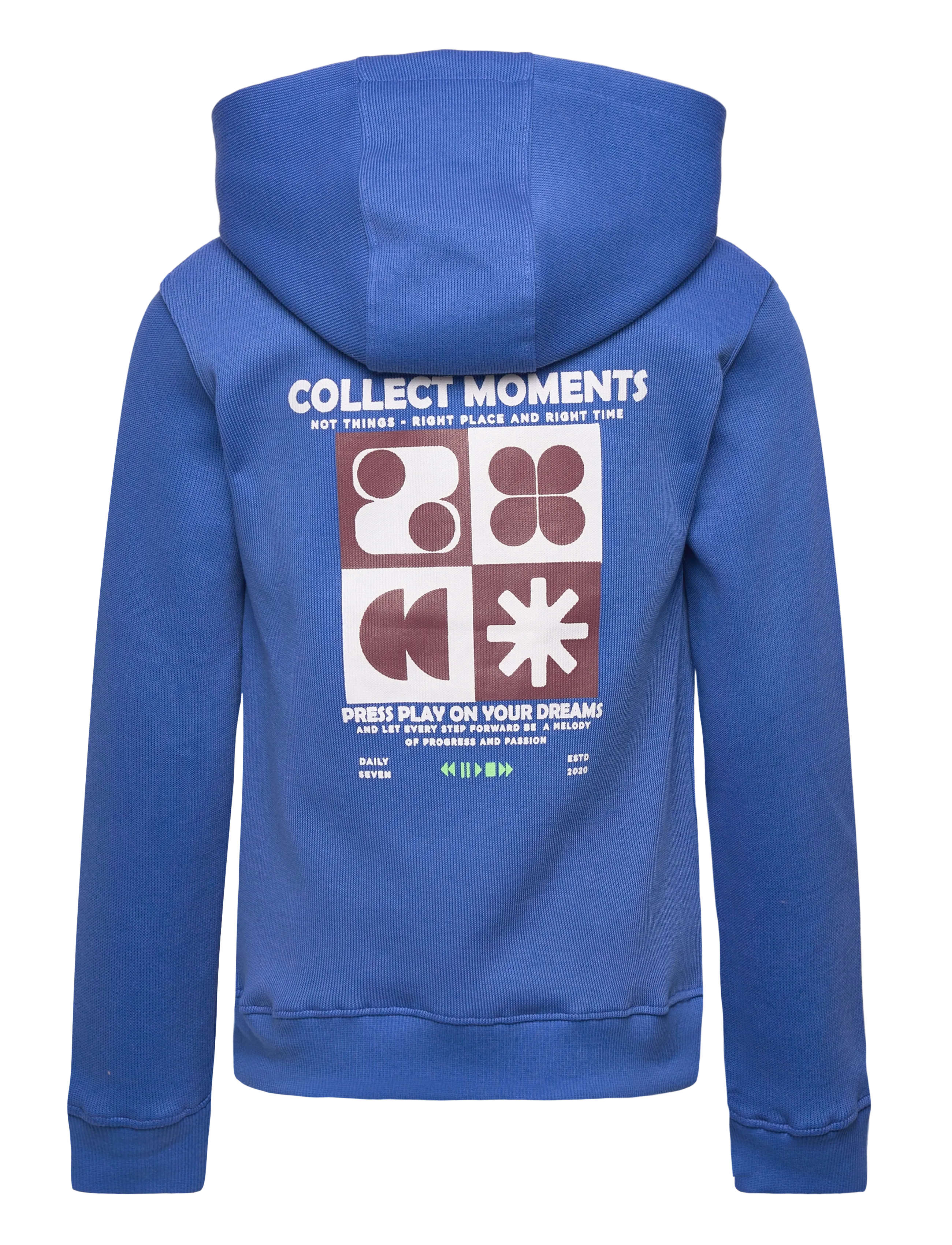 Daily 7 - Hoodie Backprint - kapuutsiga dressipluusid - dusty kobalt - 1