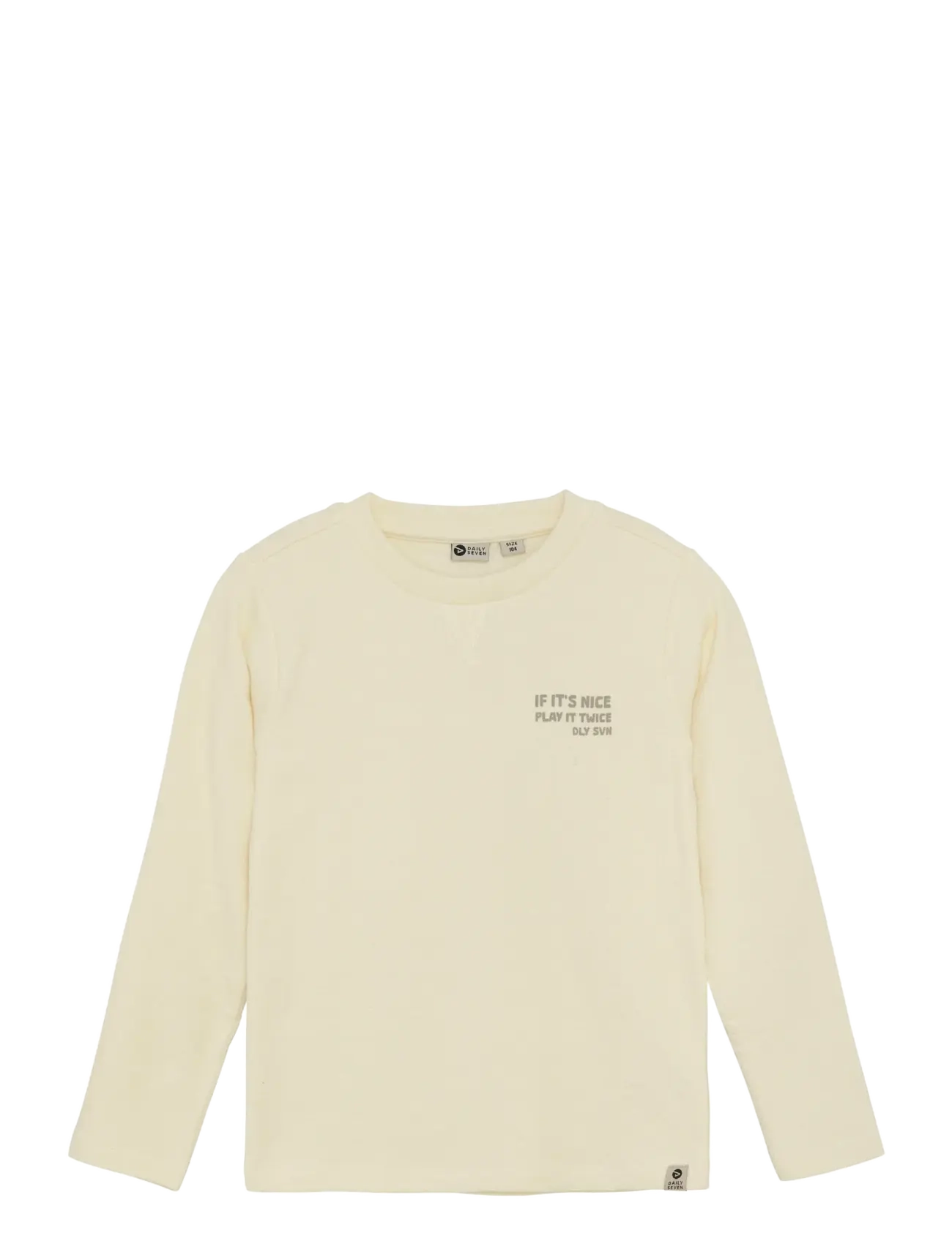 DAILY 7 T-Shirt Longsleeve Backprint Cream - 134 - Kinder