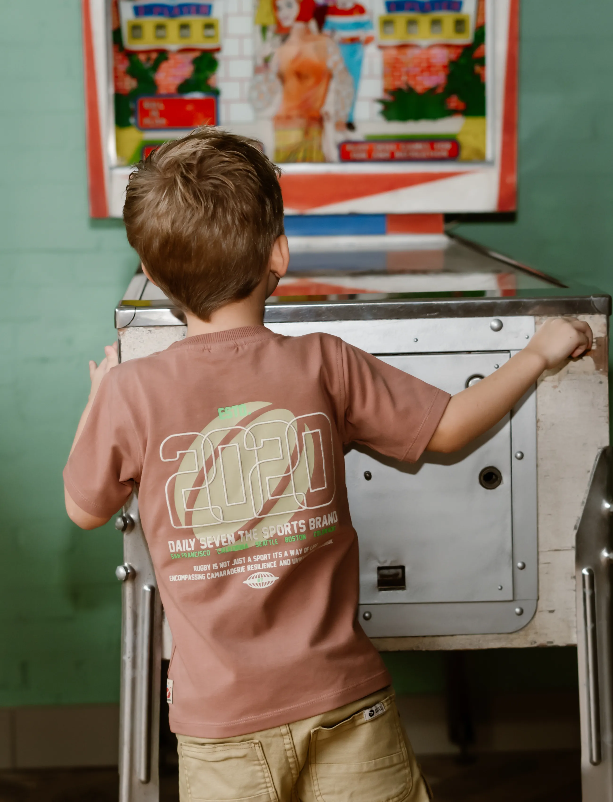 Daily 7 - T-shirt Backprint - lühikeste varrukatega - burlwood - 5