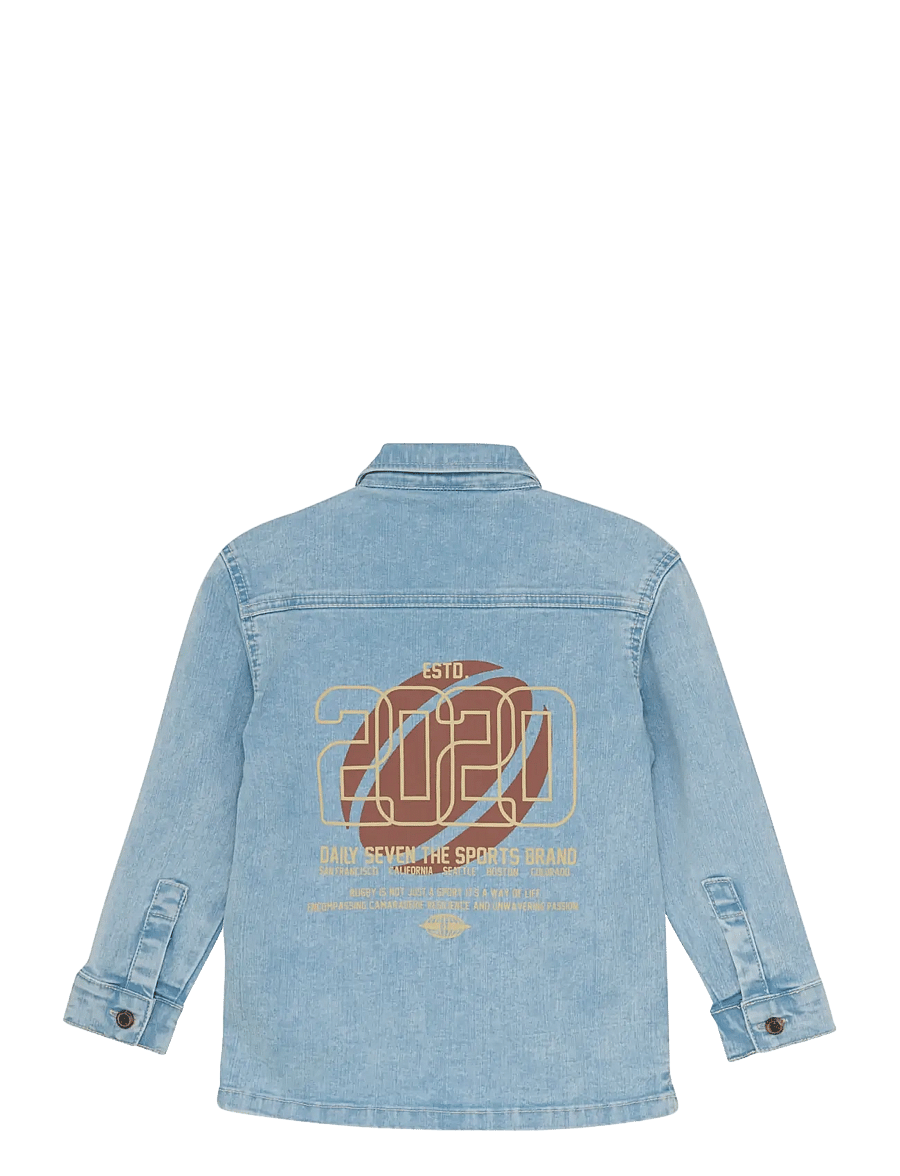 Daily 7 - Denim Shirt Backprint - denim jackets - denim - 2