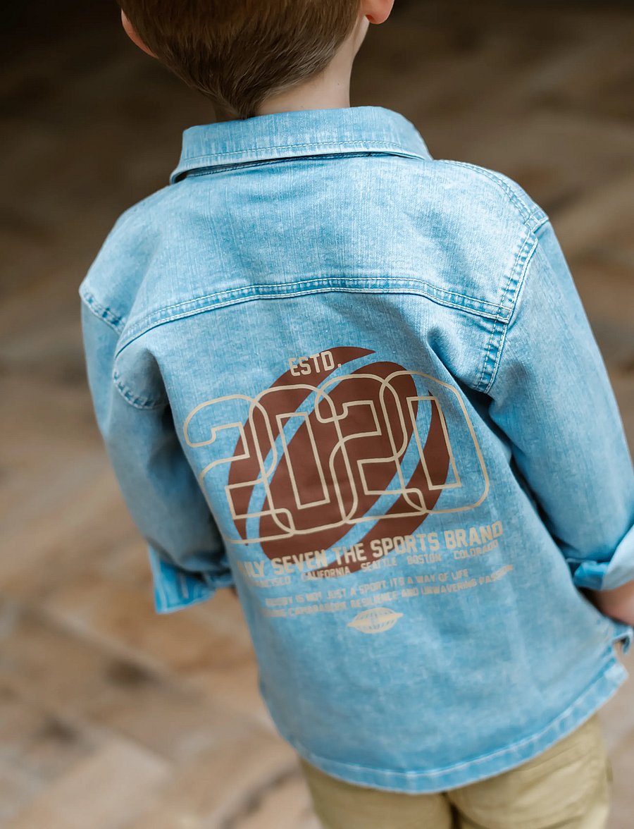 Daily 7 - Denim Shirt Backprint - denim jackets - denim - 0