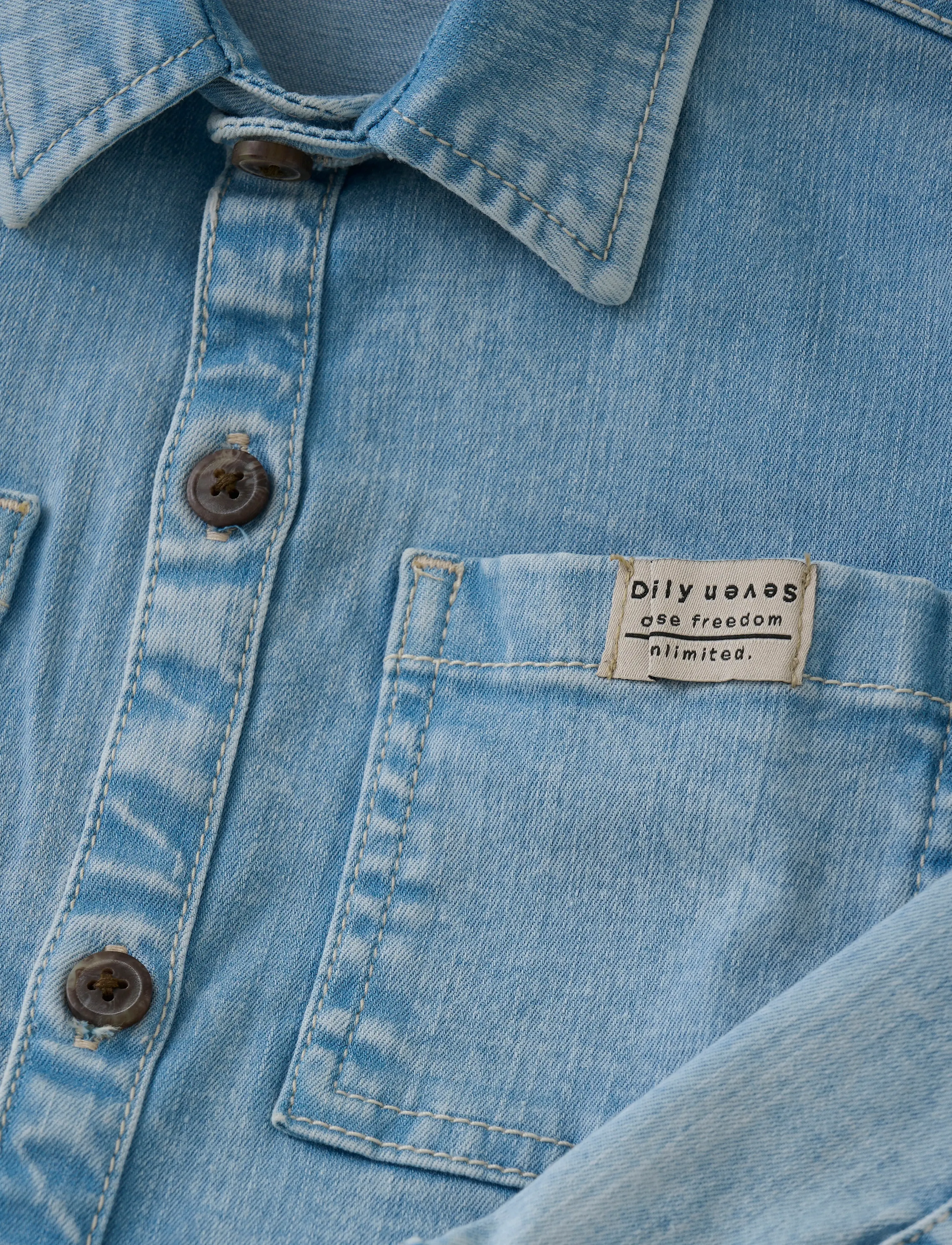 Daily 7 - Denim Shirt Backprint - denim jackets - denim - 5