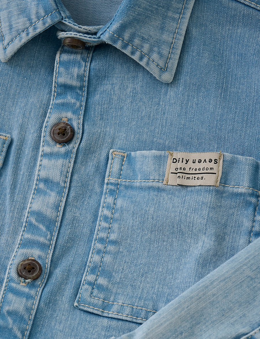 Daily 7 - Denim Shirt Backprint - denim jackets - denim - 5