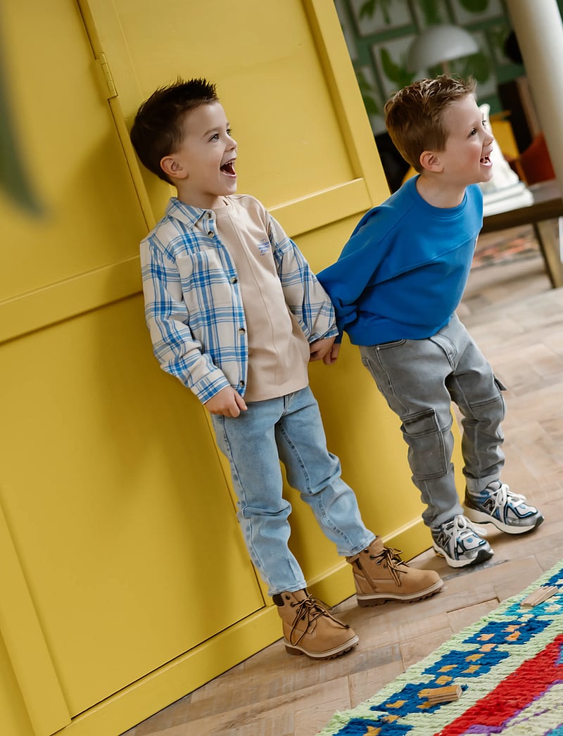 Daily 7 - Shirt Check Print - pikkade varrukatega särgid - dusty kobalt - 0