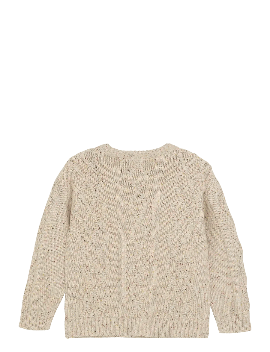 Daily 7 - Knitted Sweater Cable - pullover - sandshell - 1