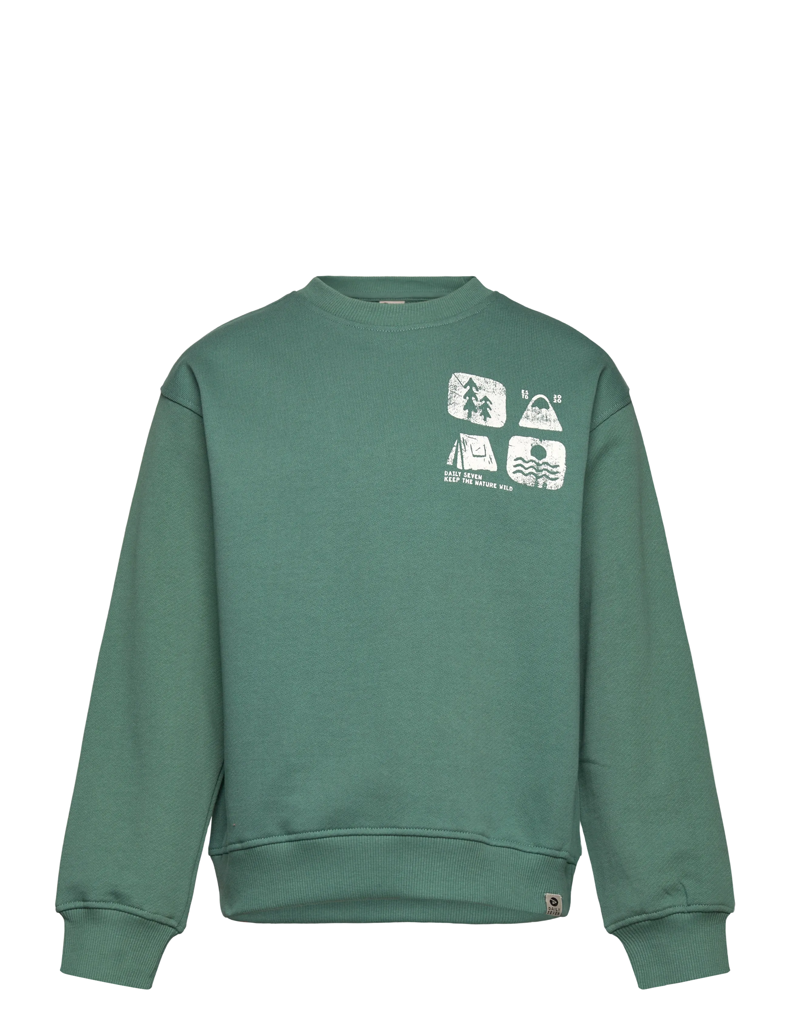DAILY 7 Oversized Pullover Artwork Grün - 104 - Kinder