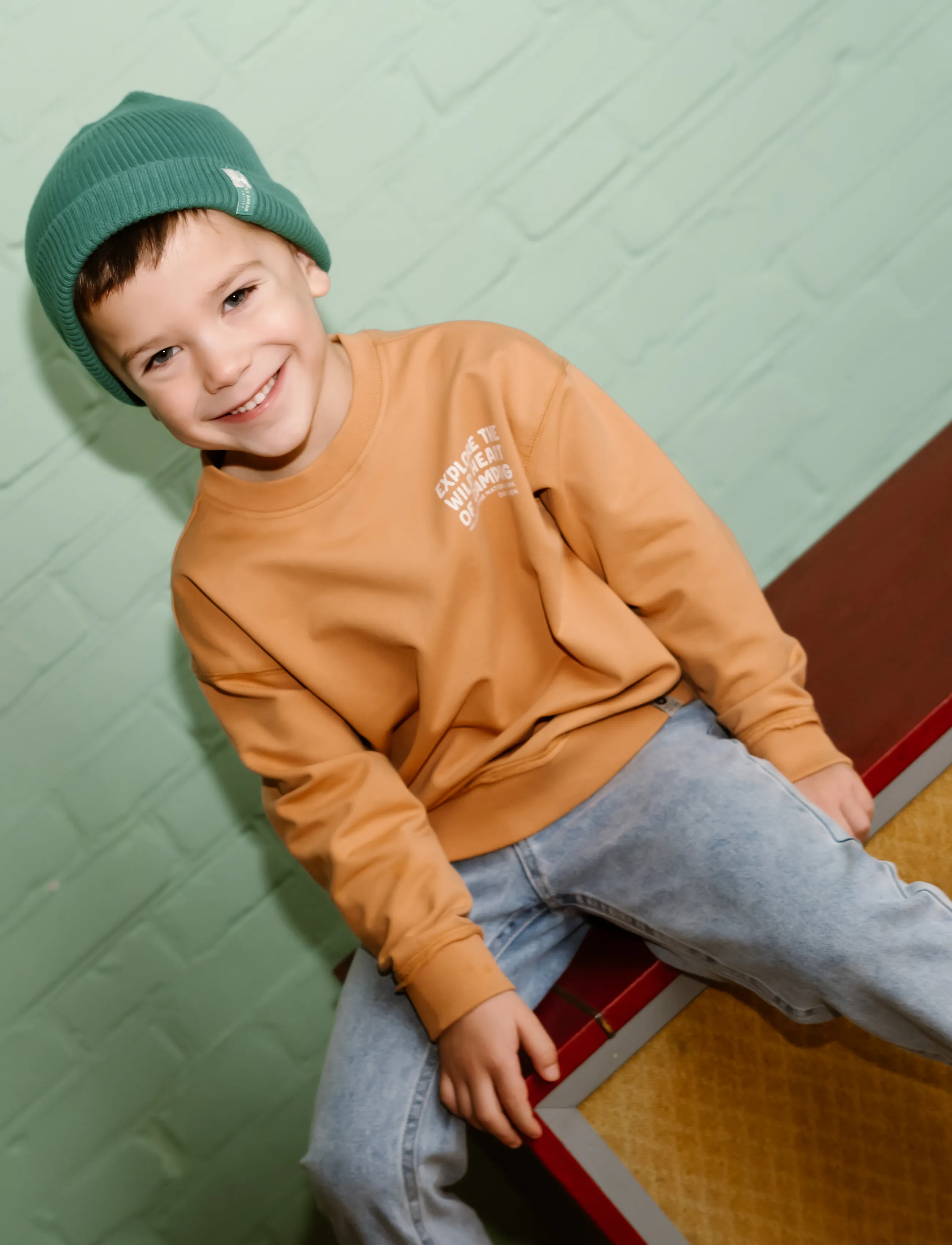Daily 7 Oversized Sweater Backprint, 116, Orange, Sweatshirts & Hættetrøjer > Sweatshirts, Børn
