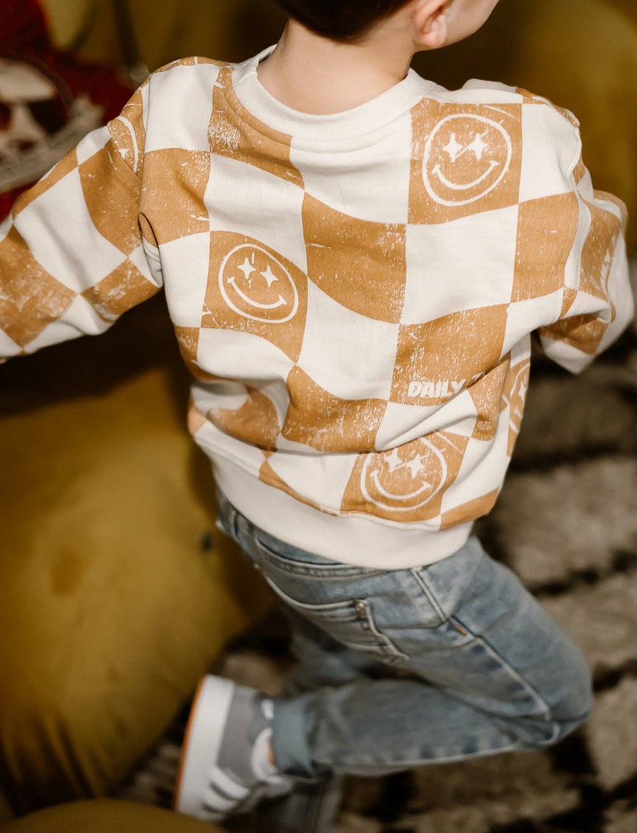 Daily 7 - Oversized Sweater Alloverprint - sweatshirts - sandshell - 0