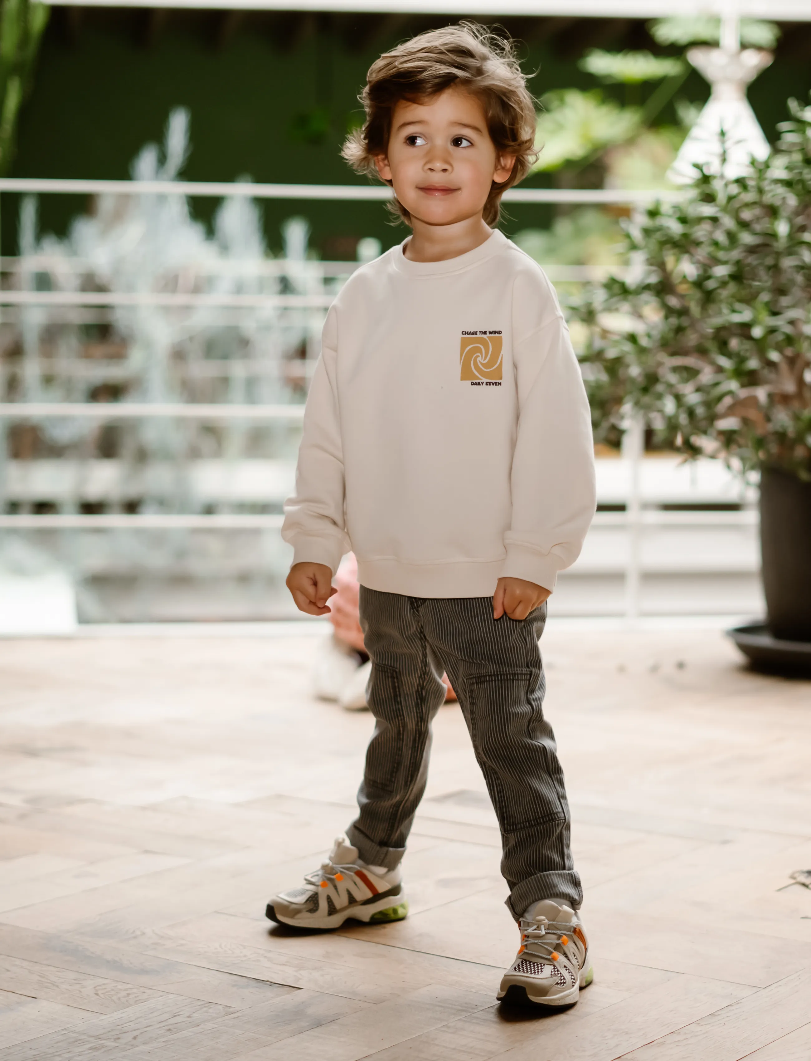 Daily 7 - Oversized Sweater Backprint - džemperiai - sandshell - 4