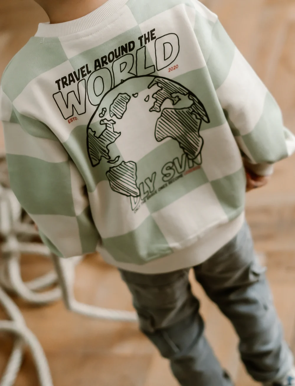 Daily 7 - Oversized Sweater Check Print - sweatshirts - cool mint - 0