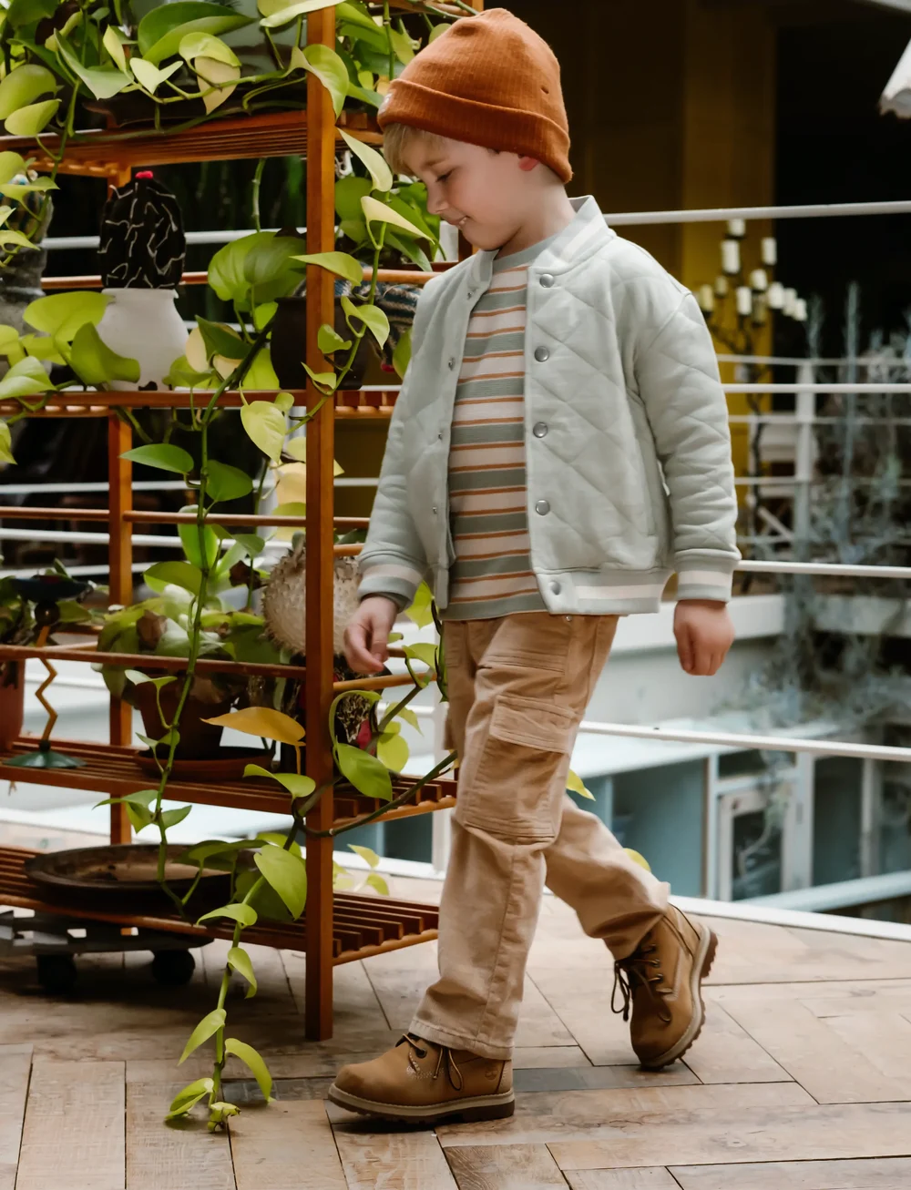 Daily 7 - T-shirt Longsleeve Stripe - långärmade t-shirts - light chestnut - 0