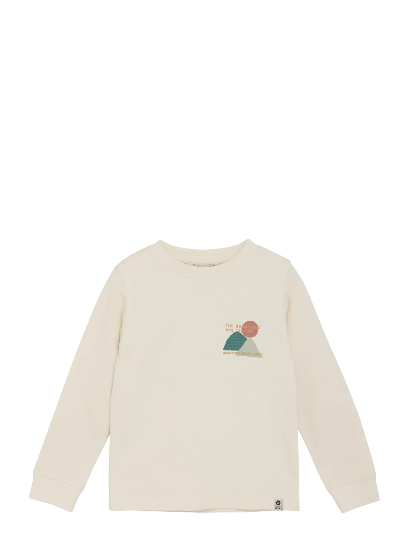 DAILY 7 T-Shirt Longsleeve Chest Print Cream - 116 - Kinder