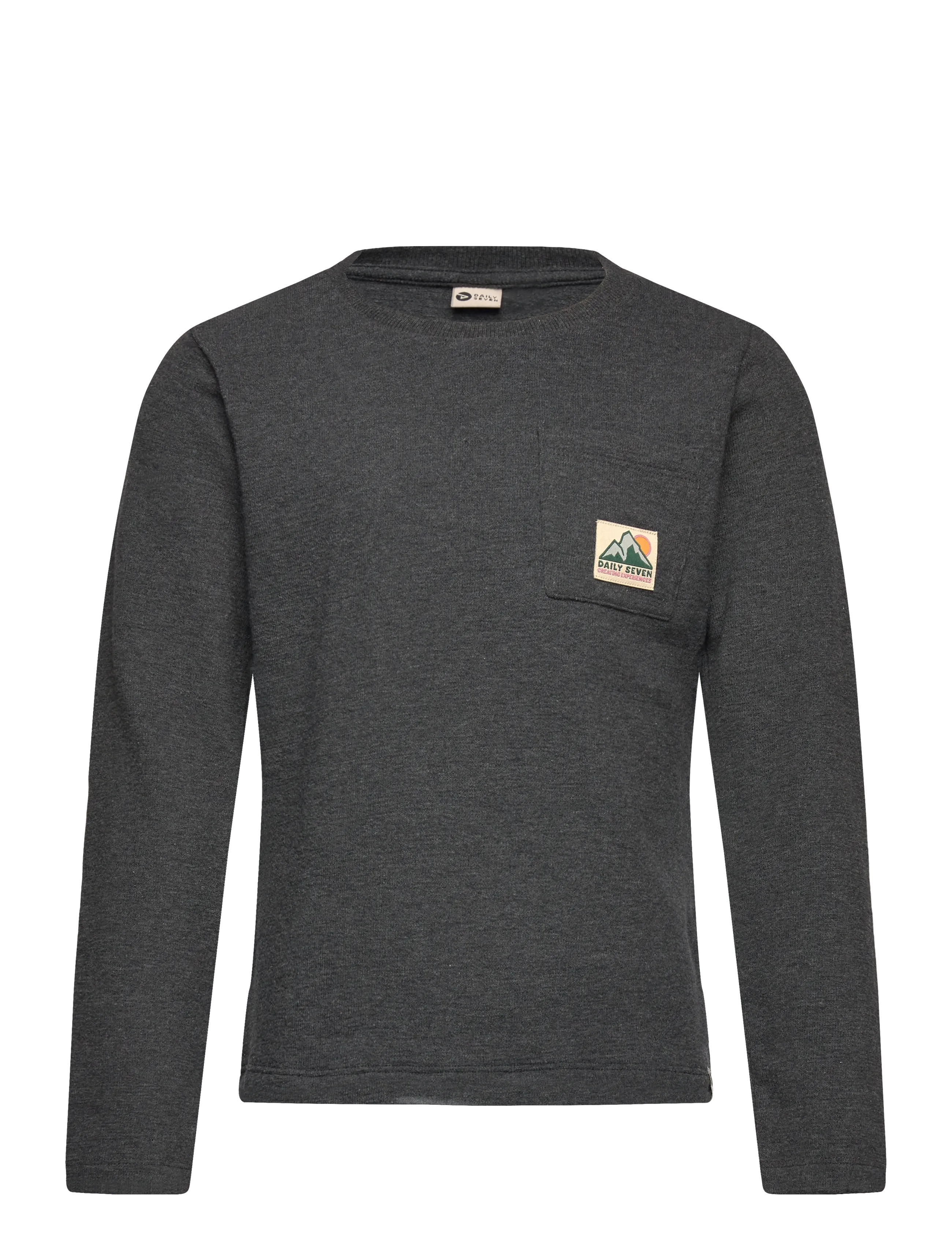 Daily 7 T-shirt Longsleeve Pocket - Vis alt - DARK GREY MELANGE / grey