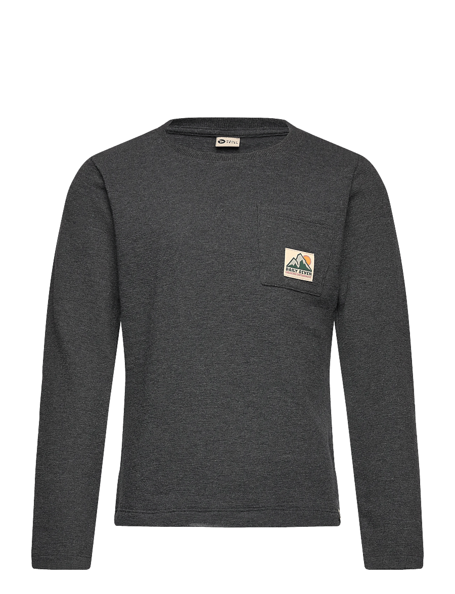 Daily 7 - T-shirt Longsleeve Pocket - langärmelig - dark grey melange - 0