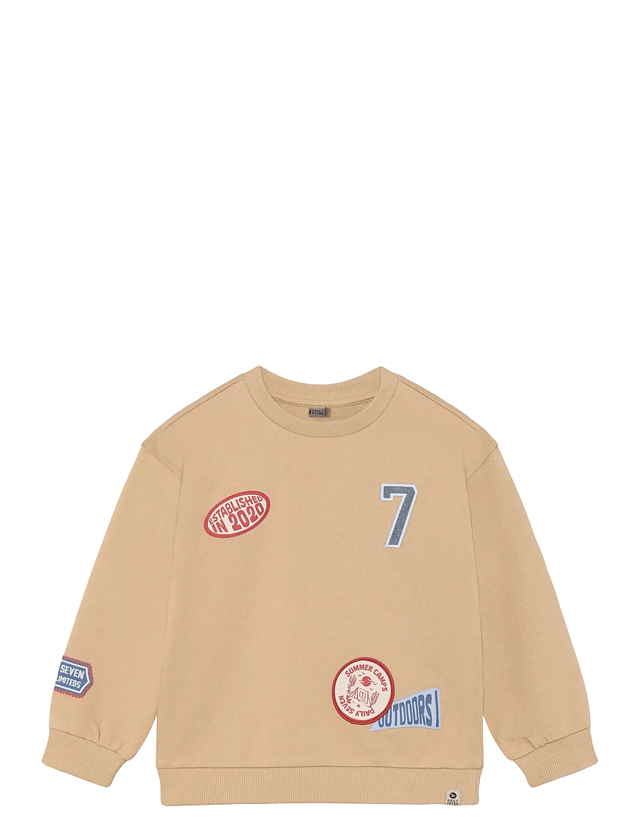 Daily 7 - Oversized Sweater Badges - dressipluusid ja kapuutsiga dressipluusid - latte sand - 1