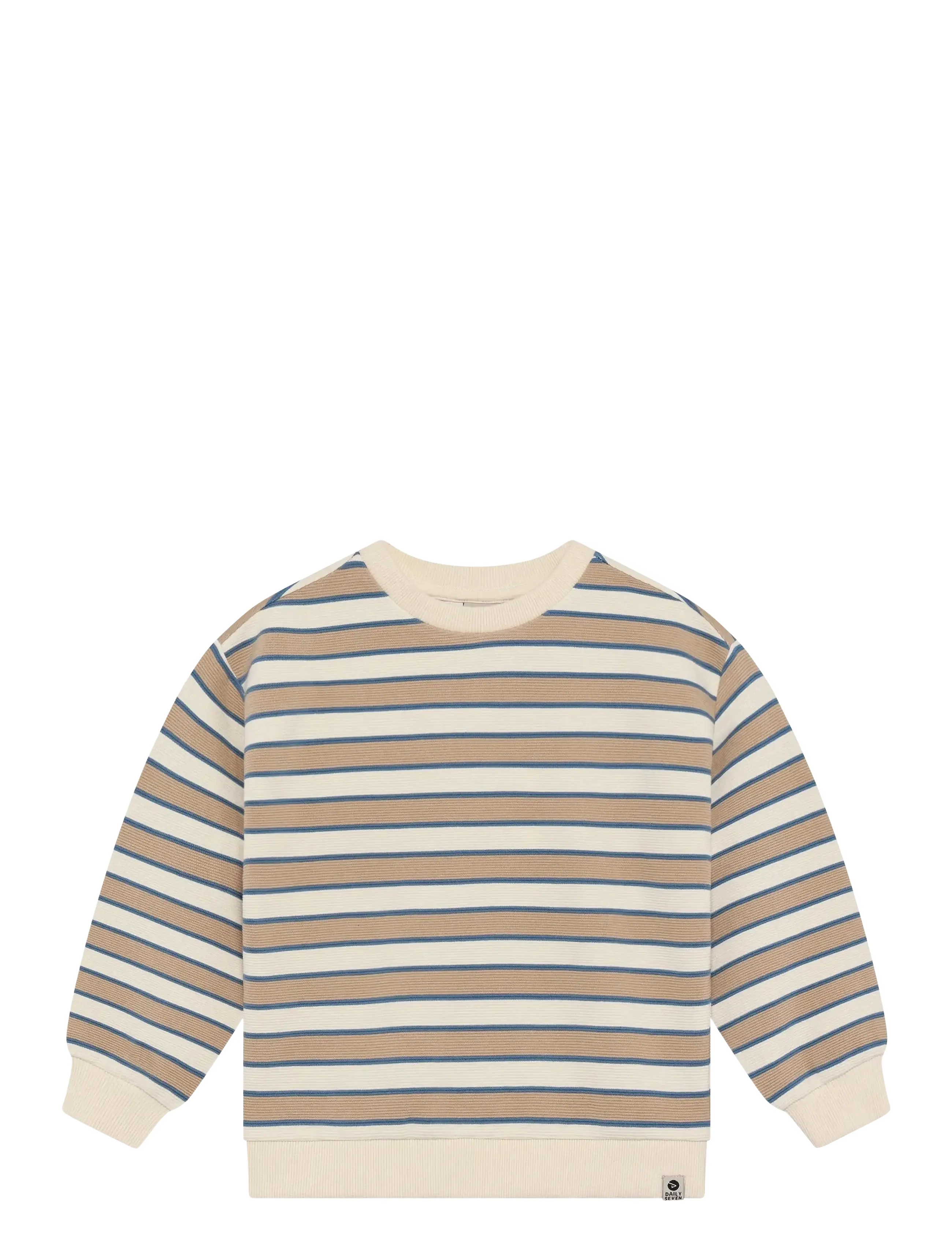 DAILY 7 Oversized Pullover Big Stripe Beige - 110 - Kinder