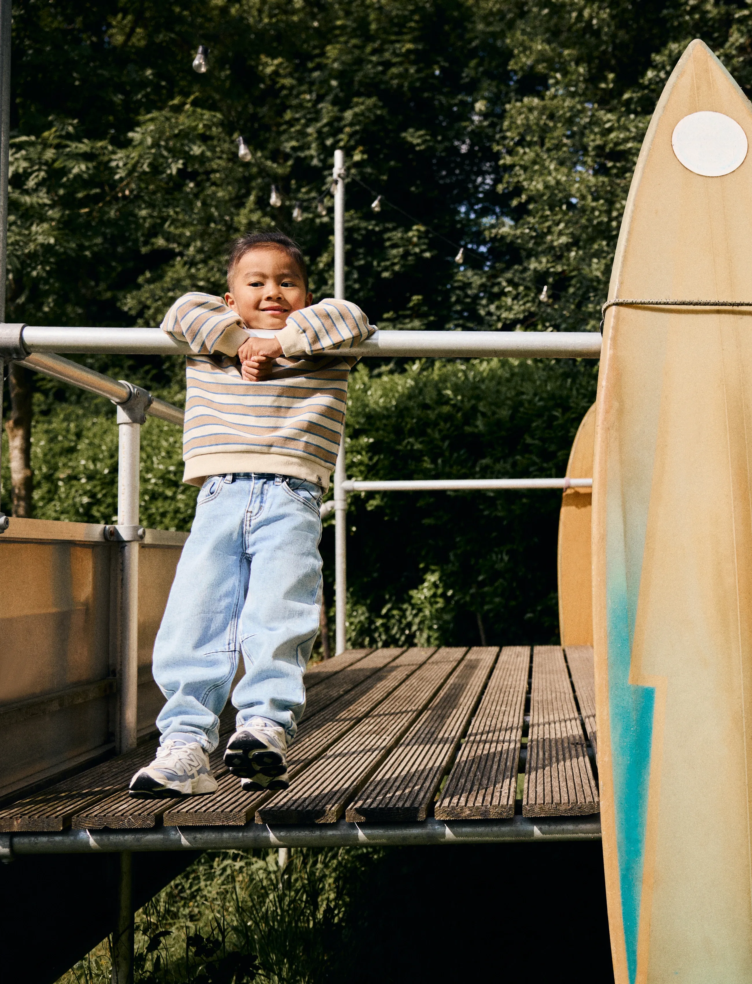 Daily 7 Oversized Sweater Big Stripe - Pullover - SANDSHELL / beige