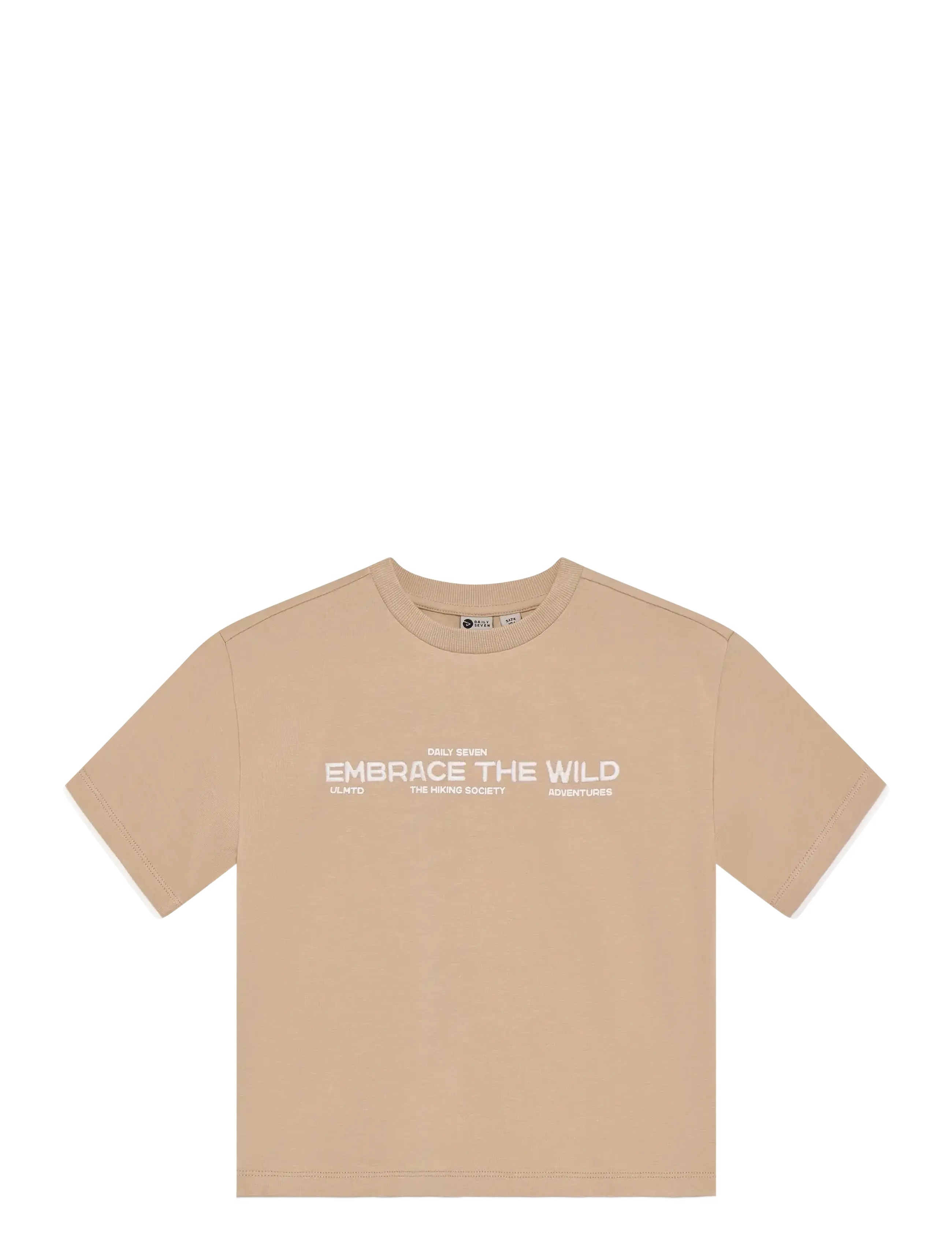 Daily 7 Oversized T-Shirt Artwork, Børn, Grafisk Oversize T-shirt, Beige, Str: 128