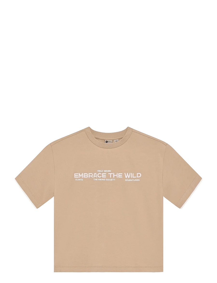 Daily 7 - Oversized T-shirt Artwork - koszulki - latte sand - 0