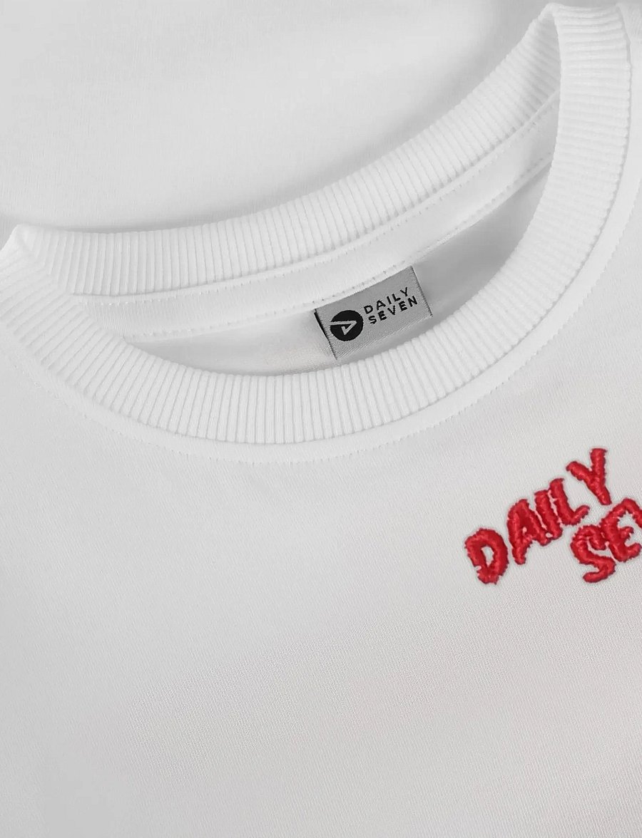 Daily 7 - Oversized T-shirt Backprint - short-sleeved t-shirts - egret - 3