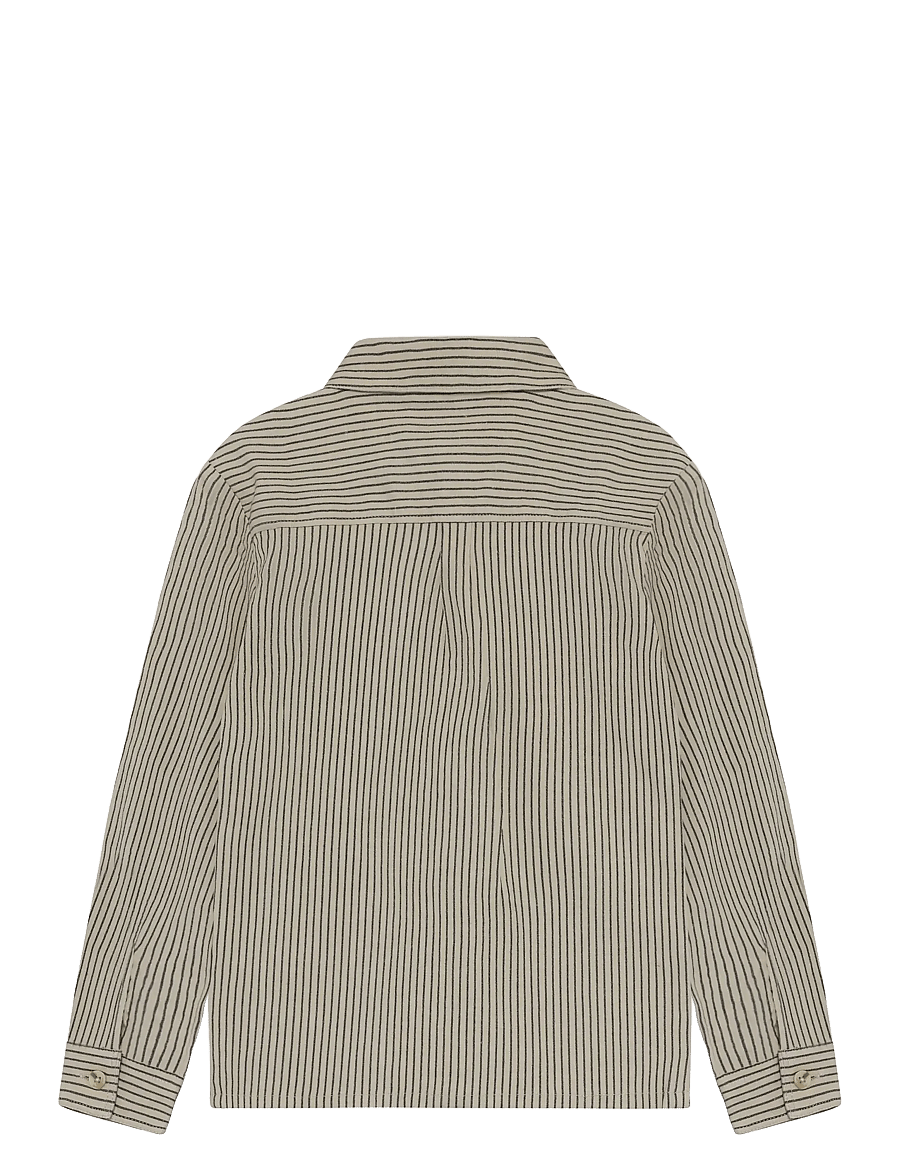 Daily 7 - Shirt Longsleeve Small Stripe - long-sleeved shirts - egret - 2