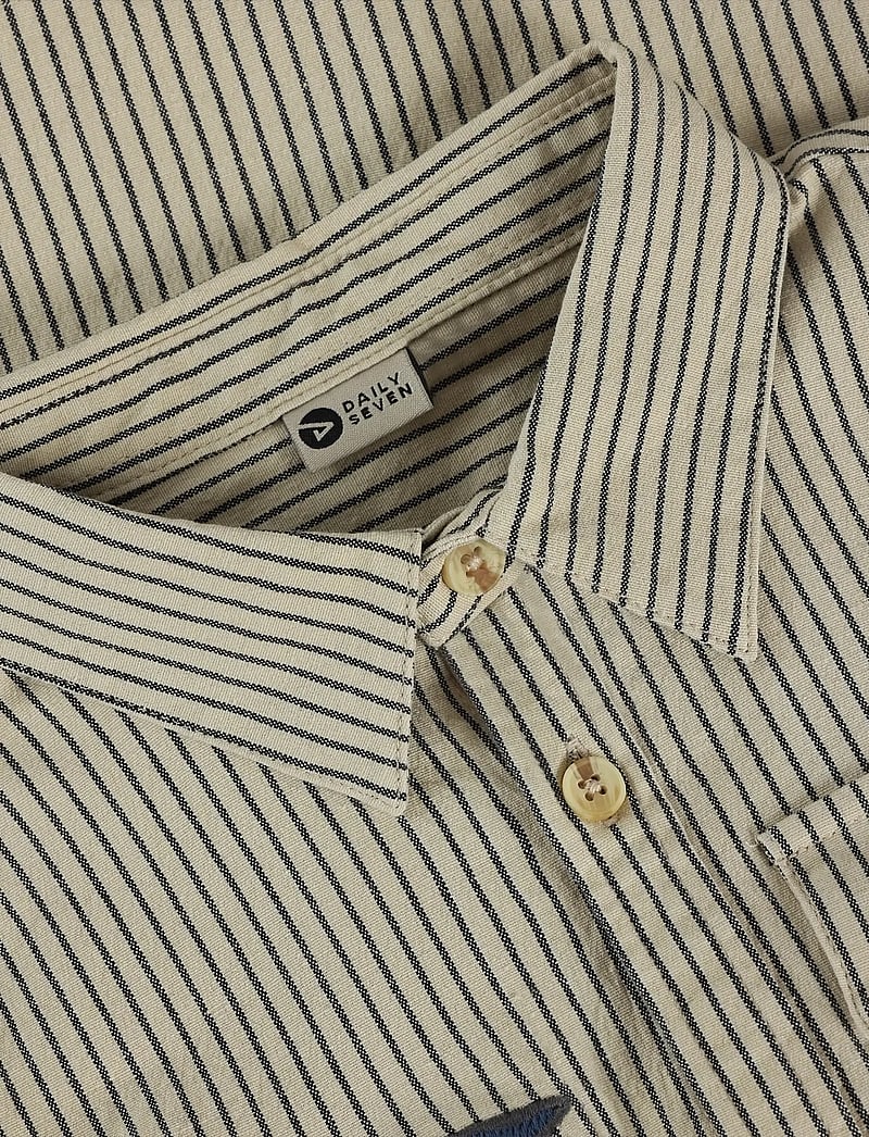 Daily 7 - Shirt Longsleeve Small Stripe - långärmade skjortor - egret - 3