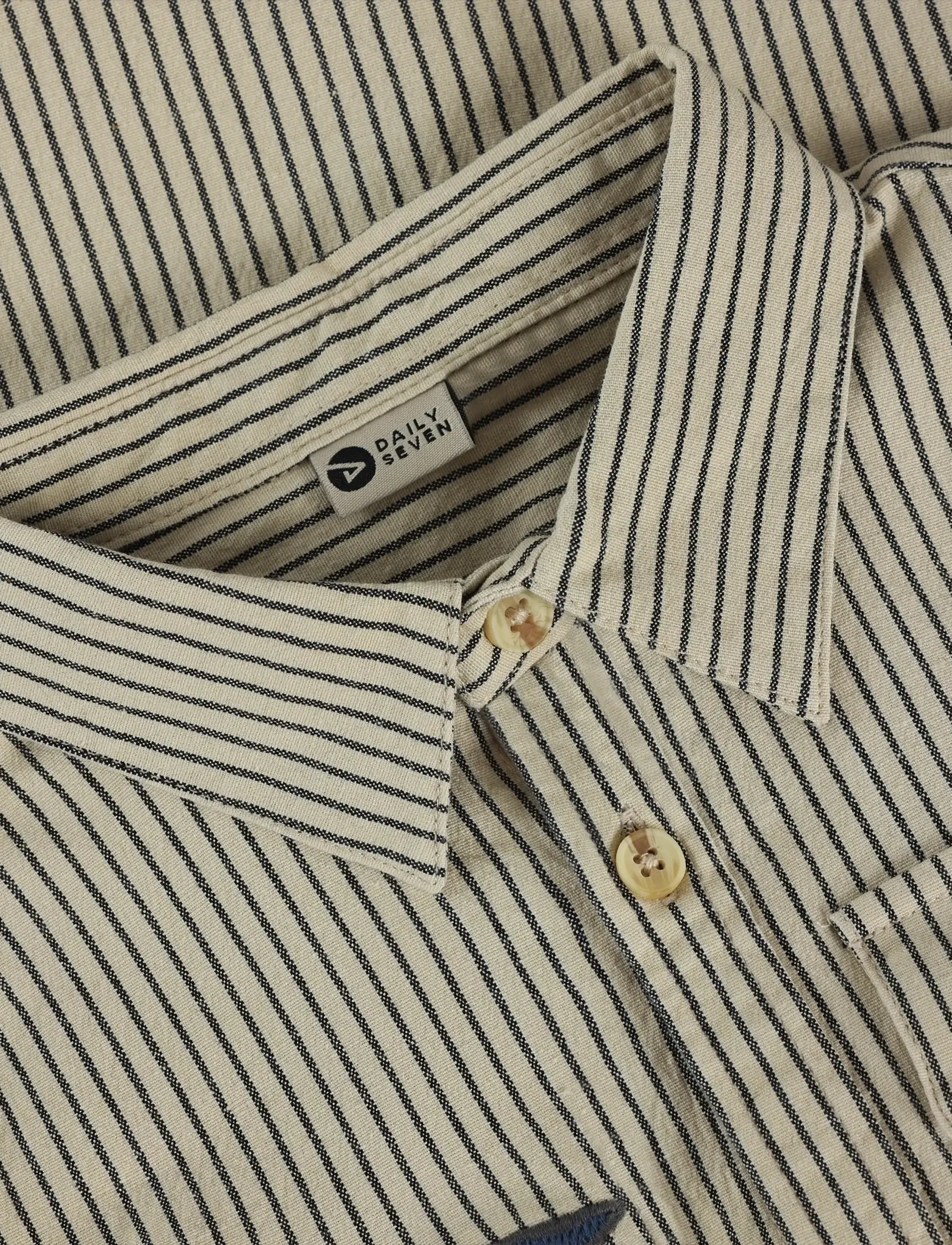 Daily 7 - Shirt Longsleeve Small Stripe - long-sleeved shirts - egret - 3