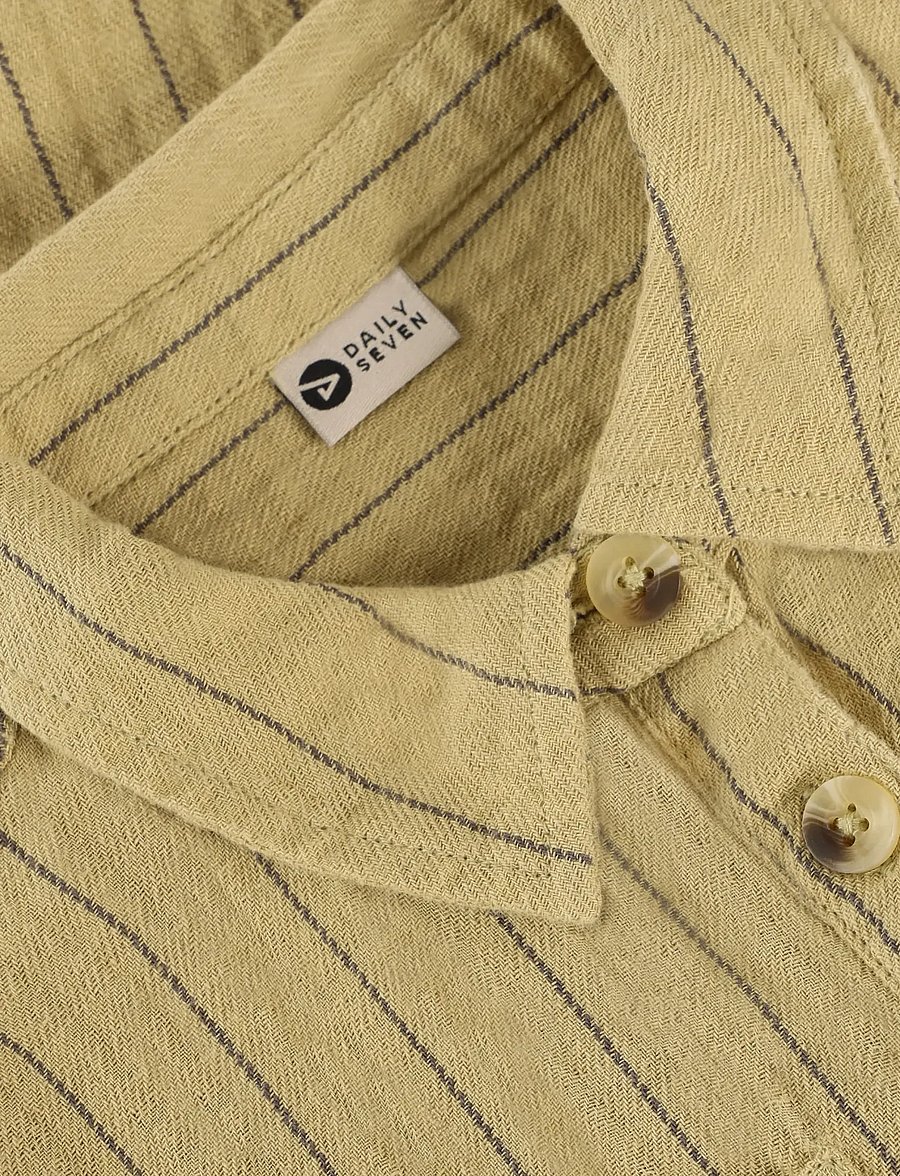Daily 7 - Shirt Small Stripe - lühikeste varrukatega särgid - pale olive green - 3