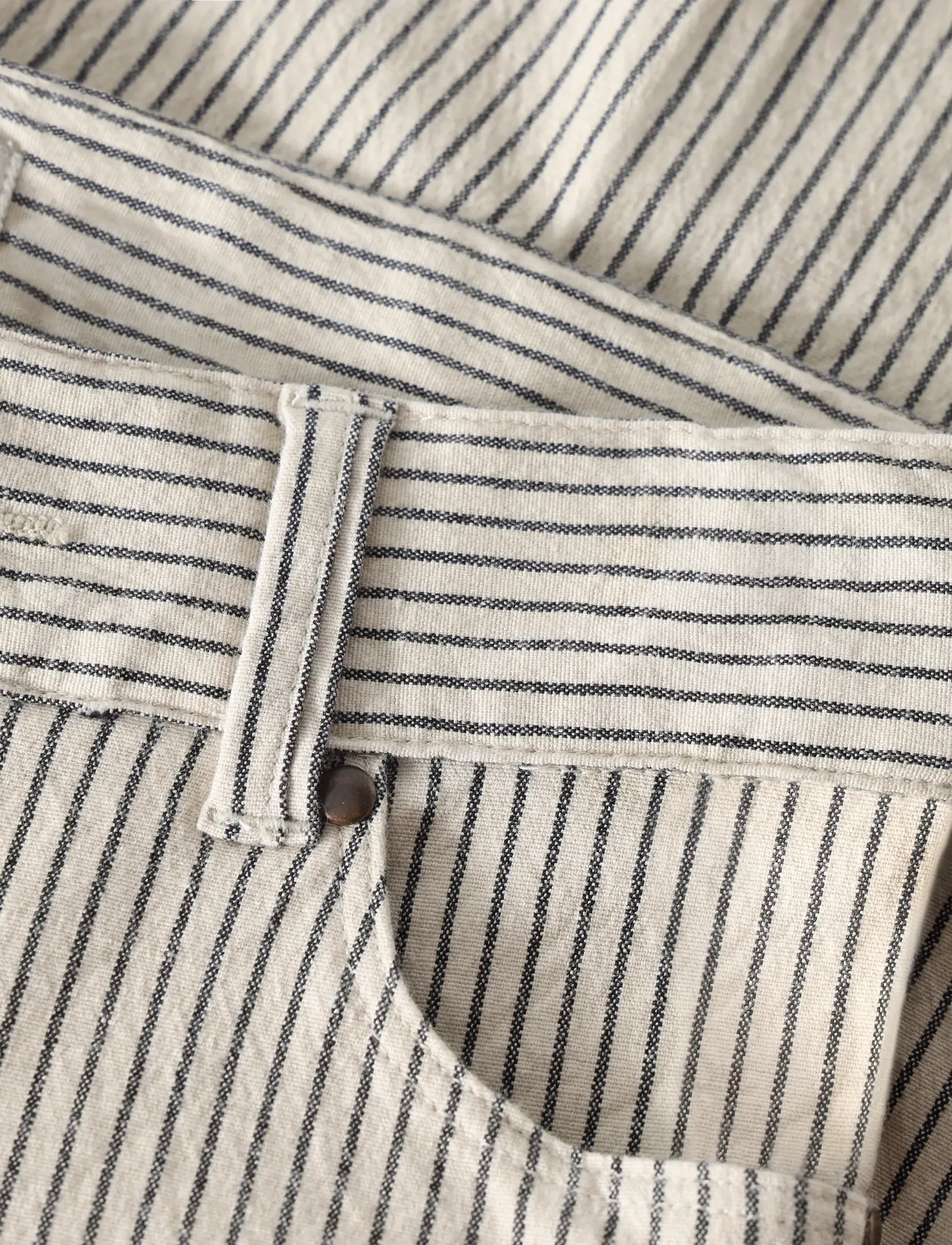 Daily 7 - Straight Fit Small Stripe - trousers - egret - 3