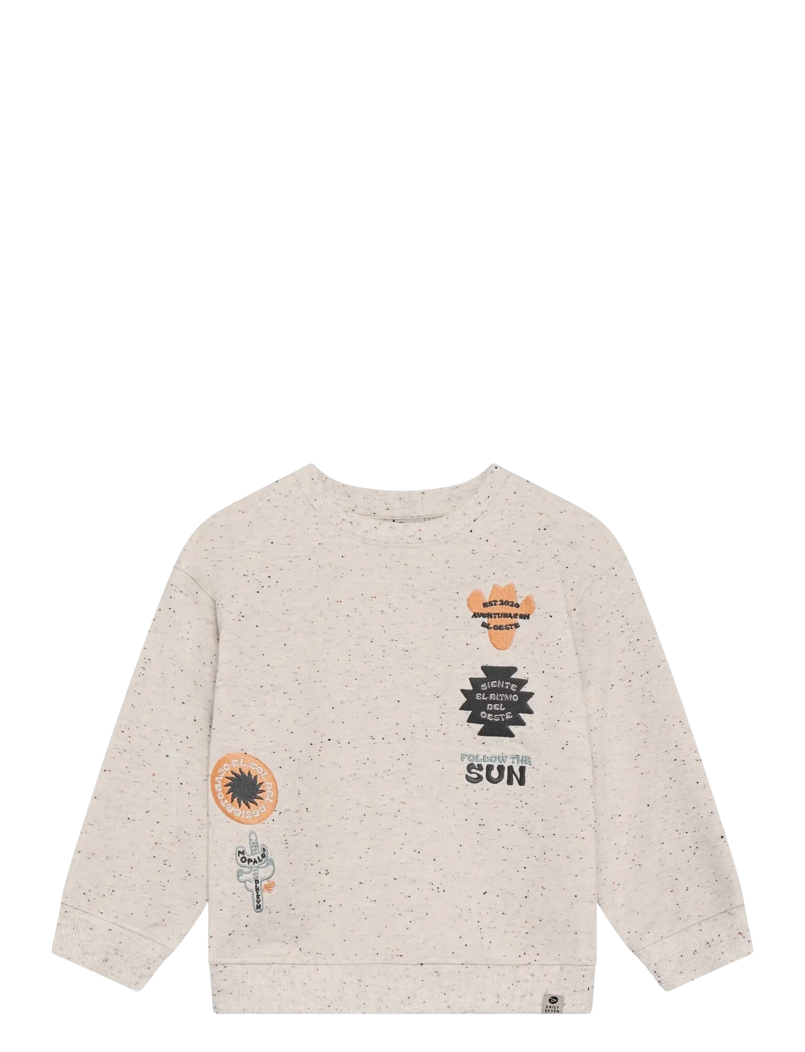 DAILY 7 Oversized Pullover Nappy Badges Beige - 116 - Kinder