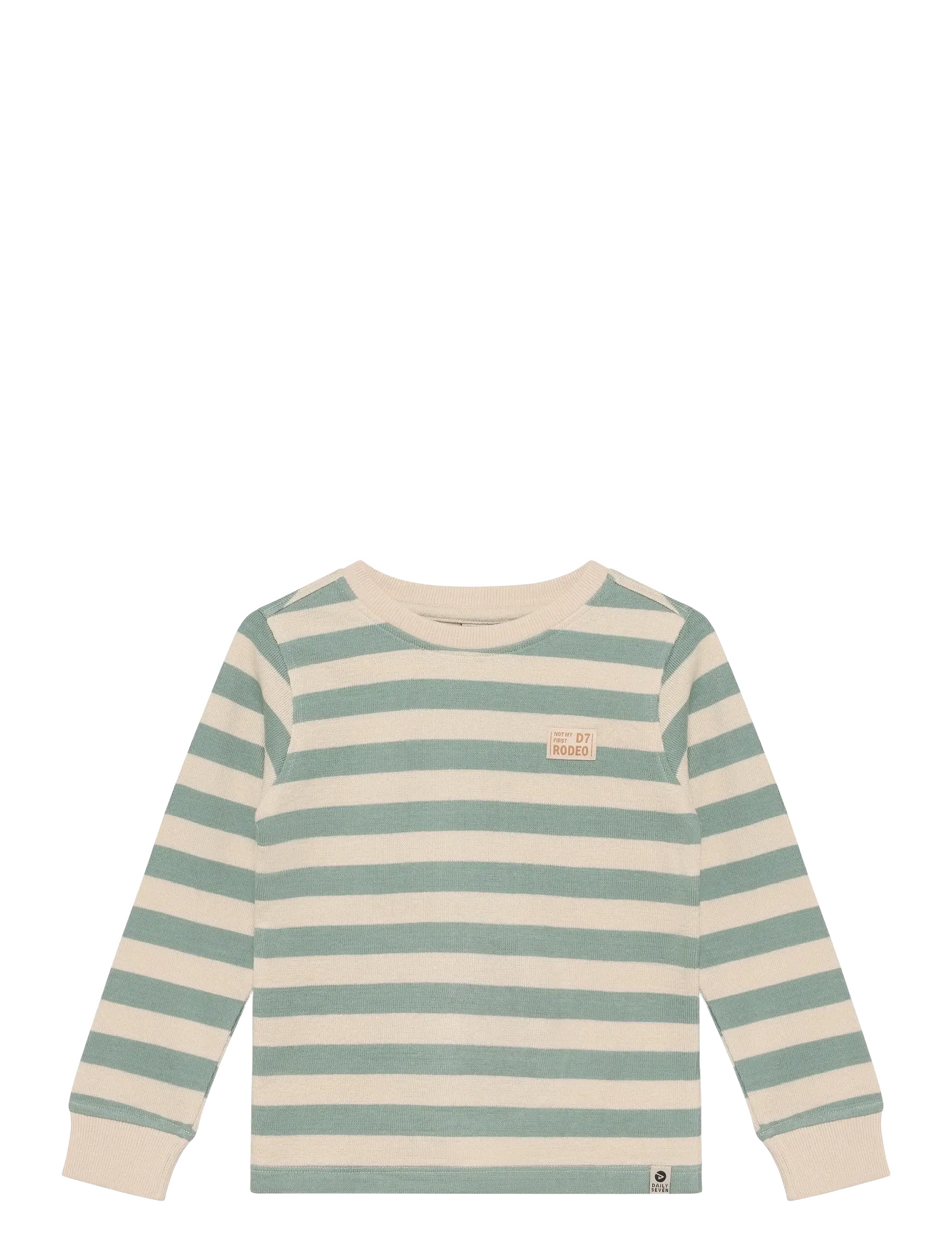 Daily 7 T-shirt Longsleeve Stripe - Kläder - GREEN MILIEU / green