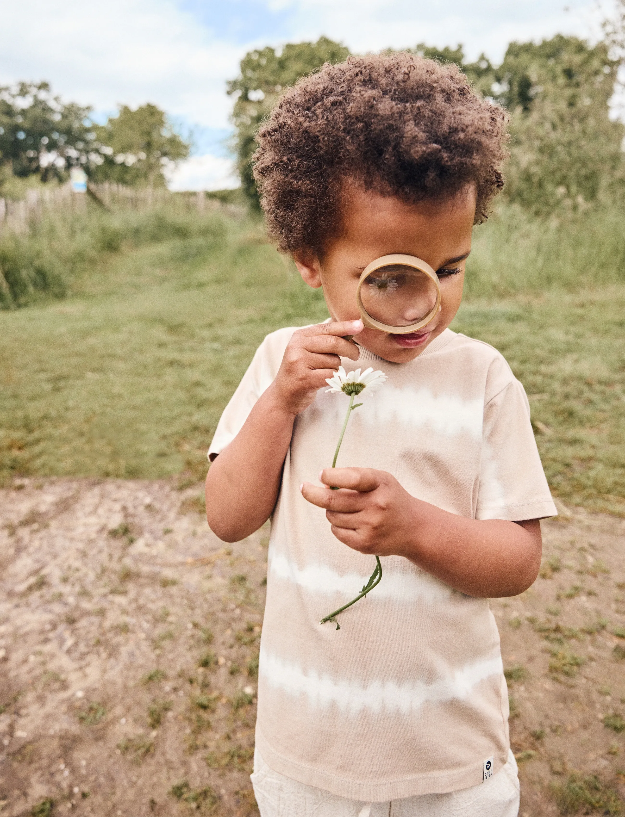 Daily 7 T-Shirt Tie Dye, 110, T-shirts, Beige - Short-sleeved, Kinder