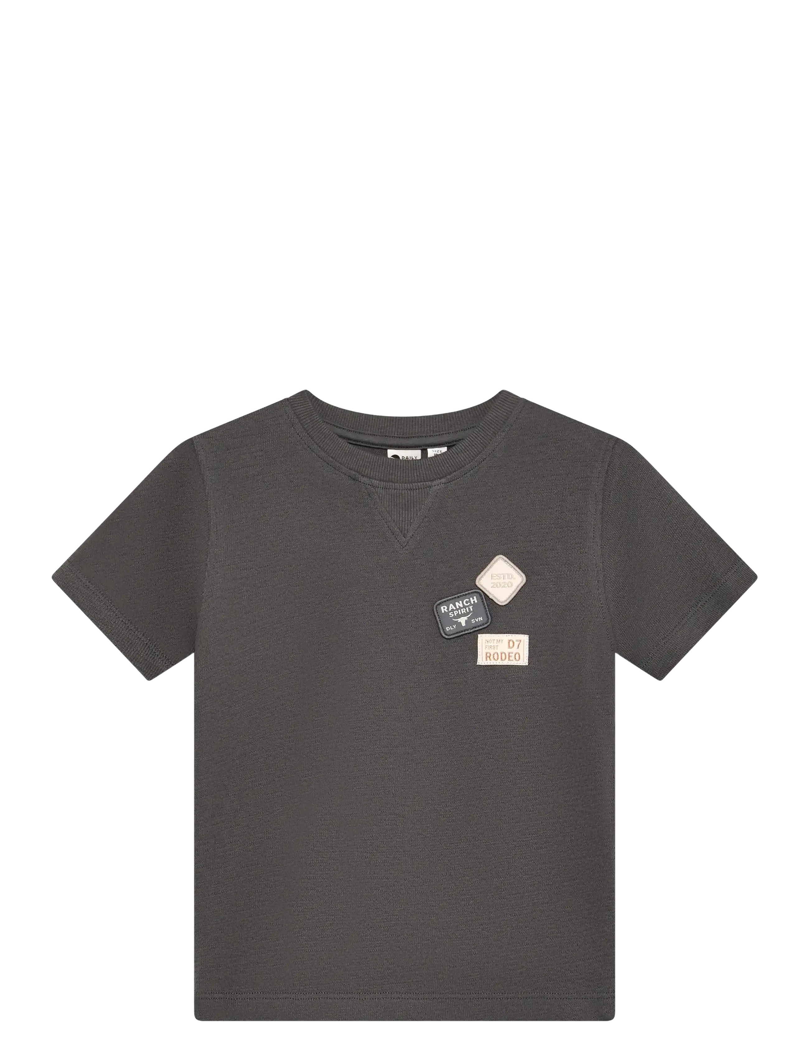 DAILY 7 T-Shirt Basic Badge Grau - 122 - Kinder