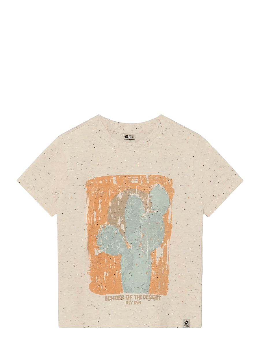 Daily 7 - T-shirt Nappy Print - short-sleeved t-shirts - sandshell - 1
