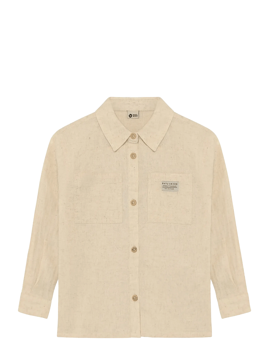 Daily 7 - Shirt Longsleeve Linen - langærmede skjorter - sandshell - 0