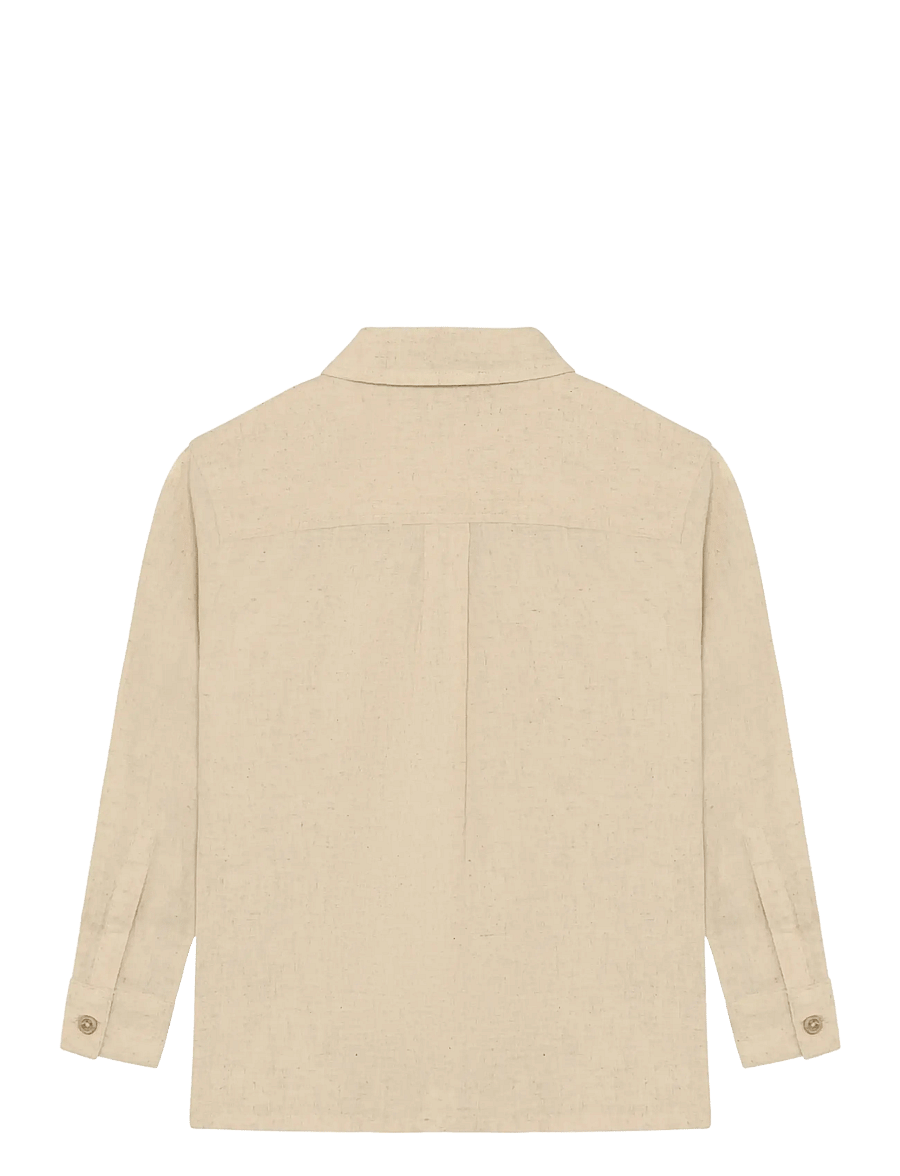 Daily 7 - Shirt Longsleeve Linen - langærmede skjorter - sandshell - 1