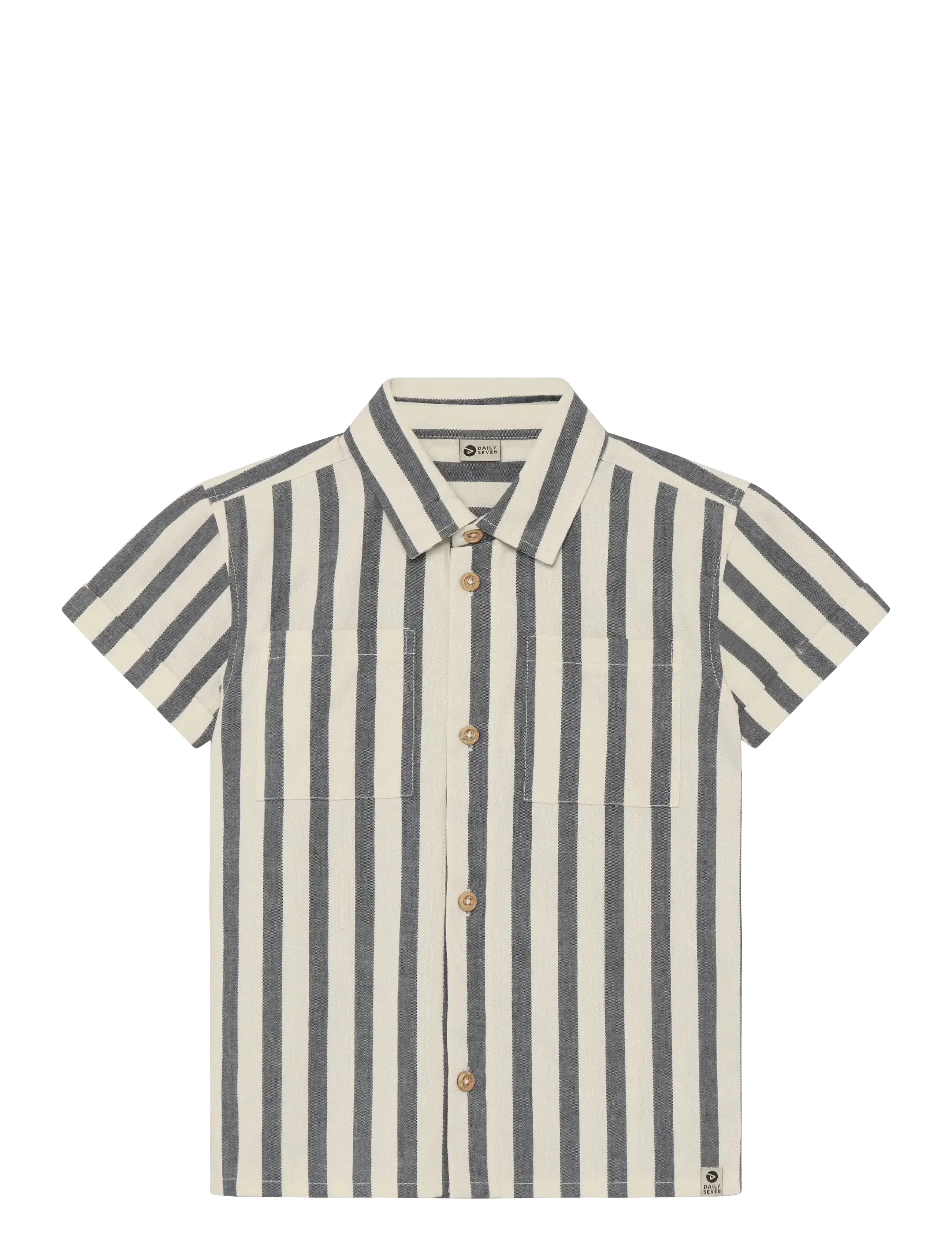 DAILY 7 Shirt Stripe Baumwolle Grau - 134 - Kinder