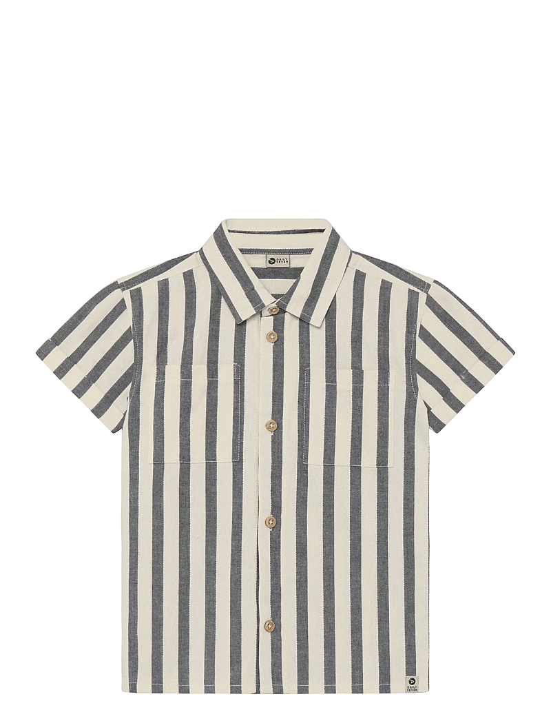 Daily 7 - Shirt Stripe Cotton - kurzärmlige hemden - thunderstorm - 1