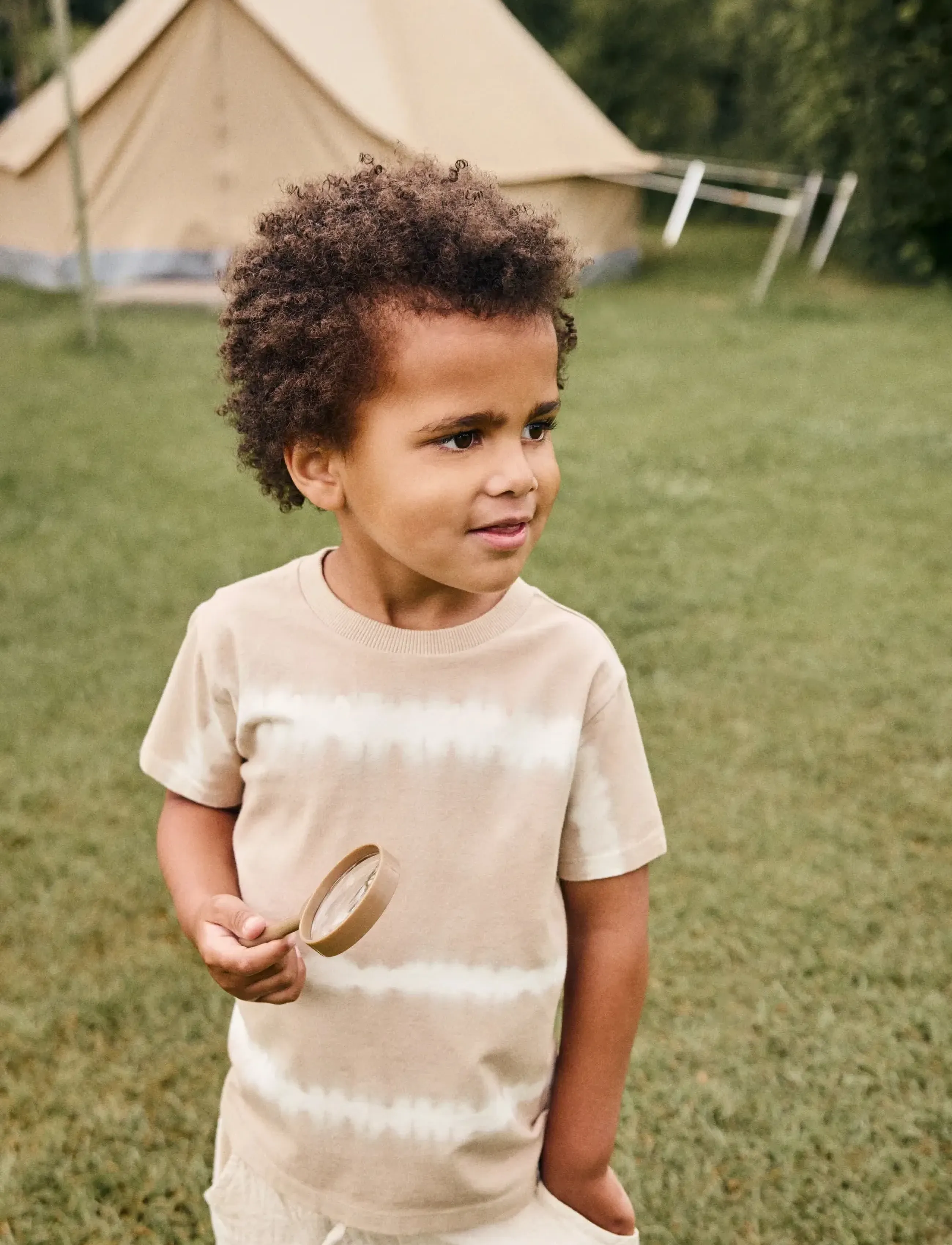 Daily 7 Linen Short, 128, Unterteile, Beige - Trousers, Kinder