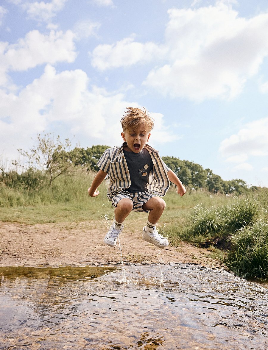Daily 7 - Cotton Stripe Shorts - vabaaja lühikesed püksid - thunderstorm - 3