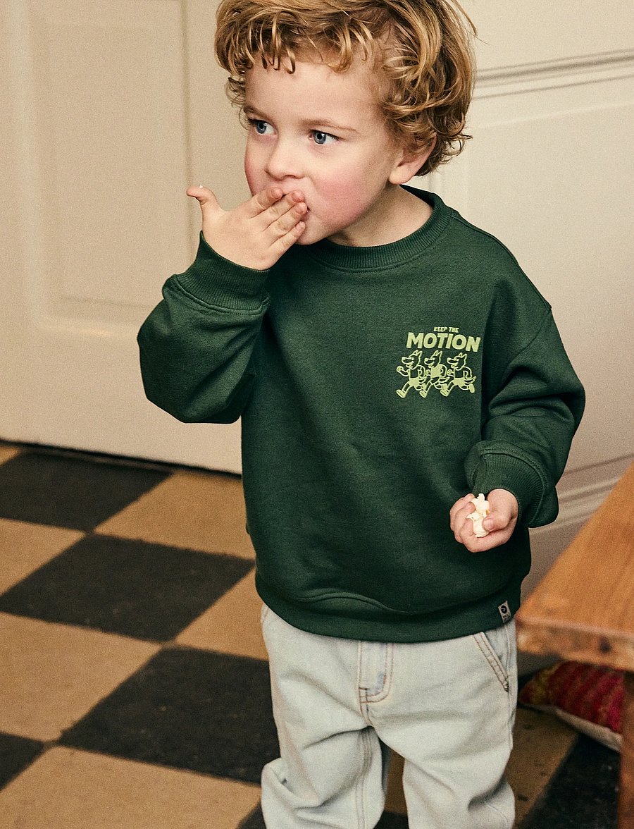 Daily 7 - Oversized Sweater Backprint - sweatshirts - jungle green - 0