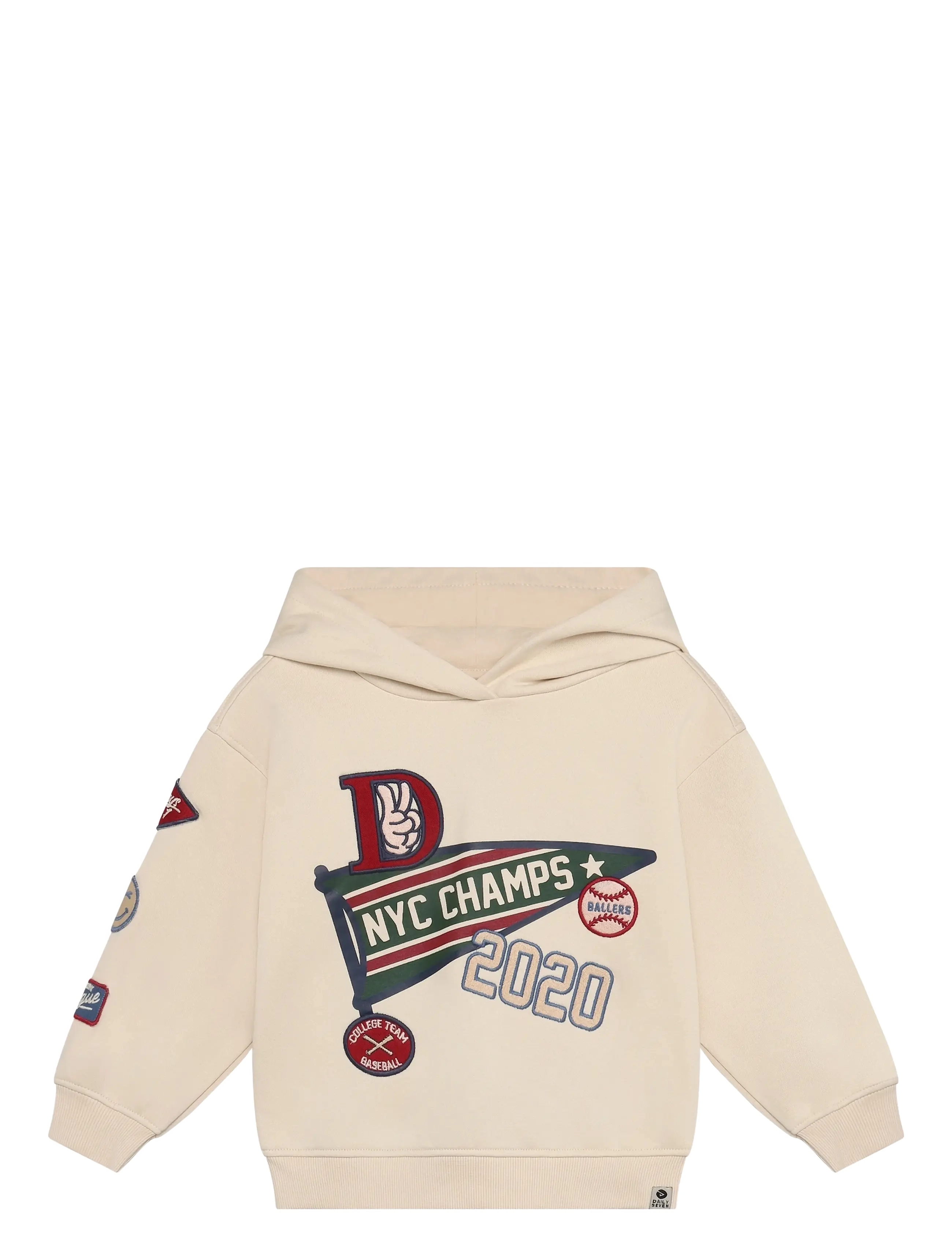 Daily 7 Oversized Hoodie Badges - Tagasi kooli - SANDSHELL / cream