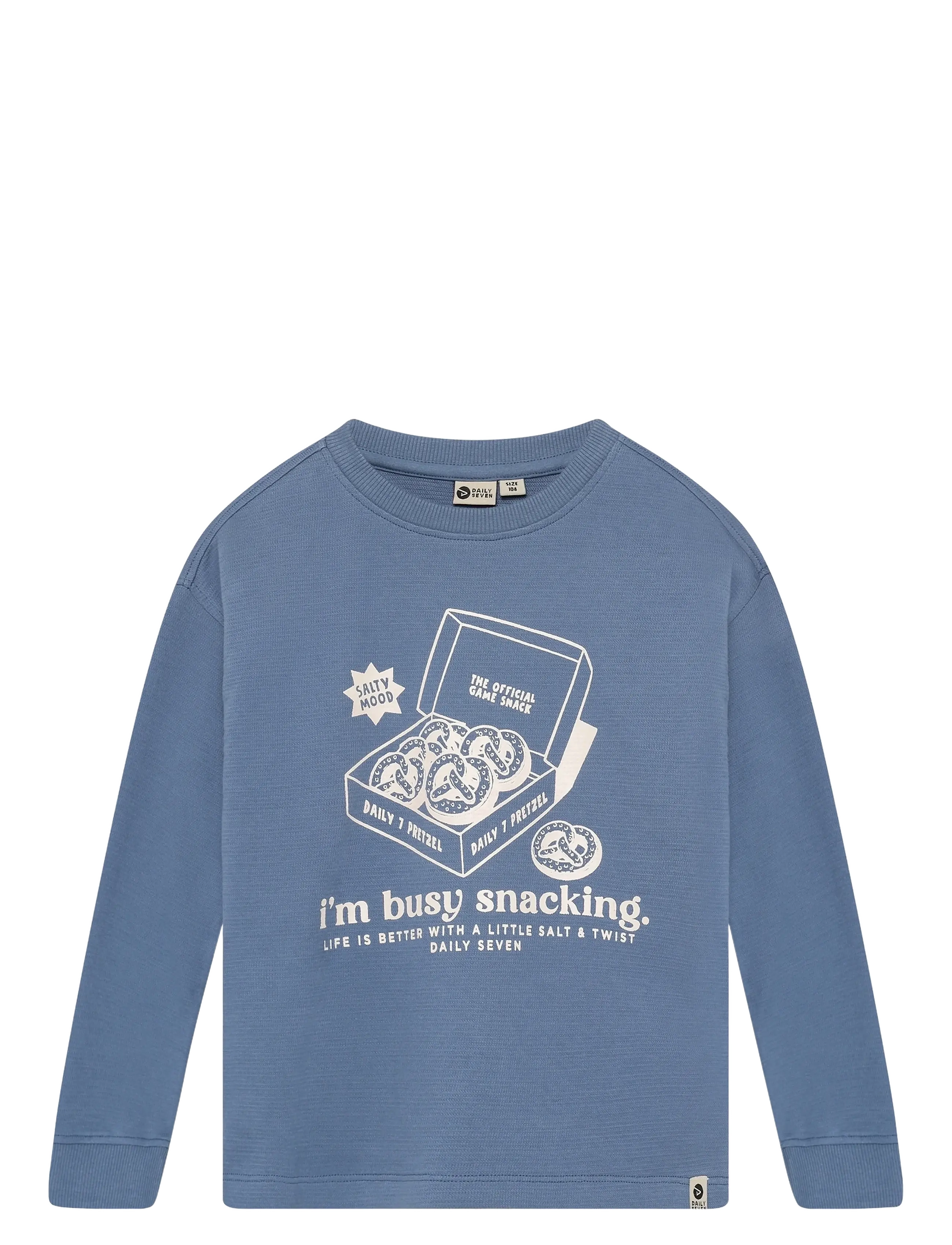 Daily 7 T-Shirt Longsleeve Print, 140, Blue, T-Shirts > Langærmede T-shirts, Børn