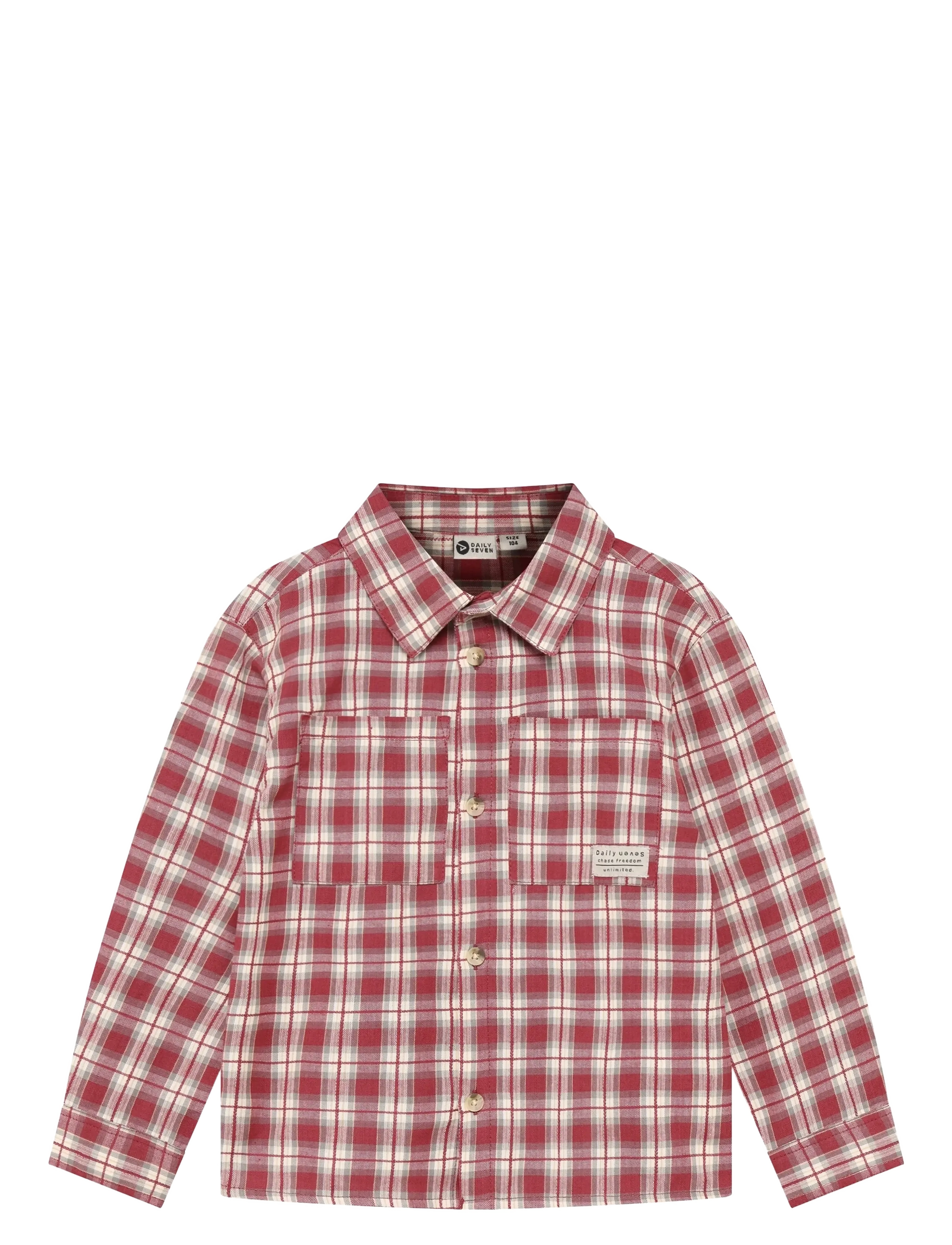 Daily 7 Shirt Longsleeve Check - Tagasi kooli - RYTHMIC RED / red