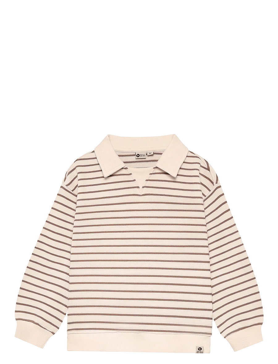 Daily 7 - Oversized Sweater Collar - langärmelig poloshirt - sandshell - 1