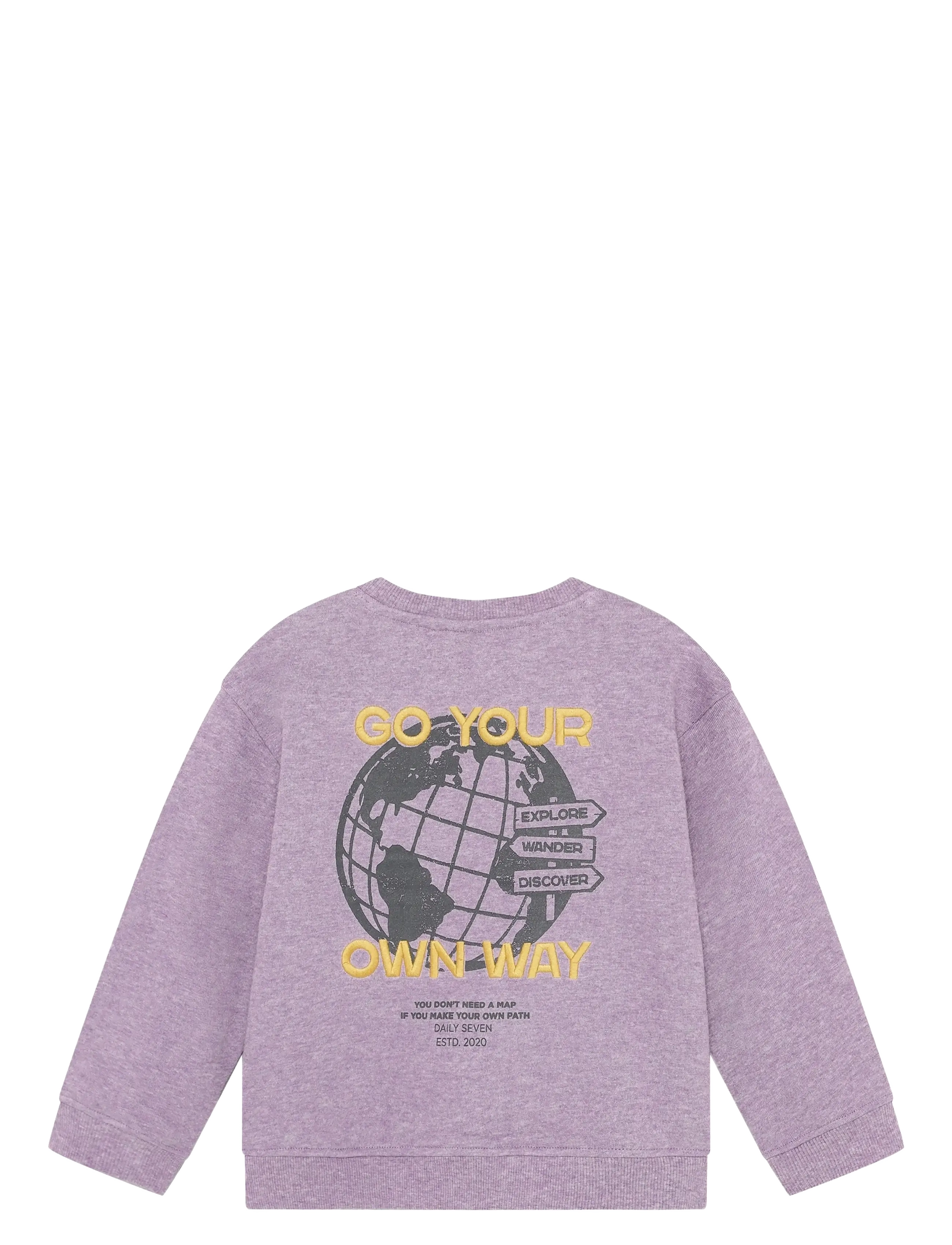 Daily 7 - Oversized Sweater Backprint - dressipluusid - purple melange - 2