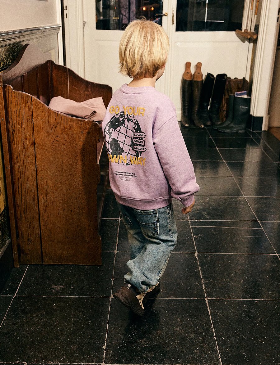Daily 7 - Oversized Sweater Backprint - sweatshirts - purple melange - 3