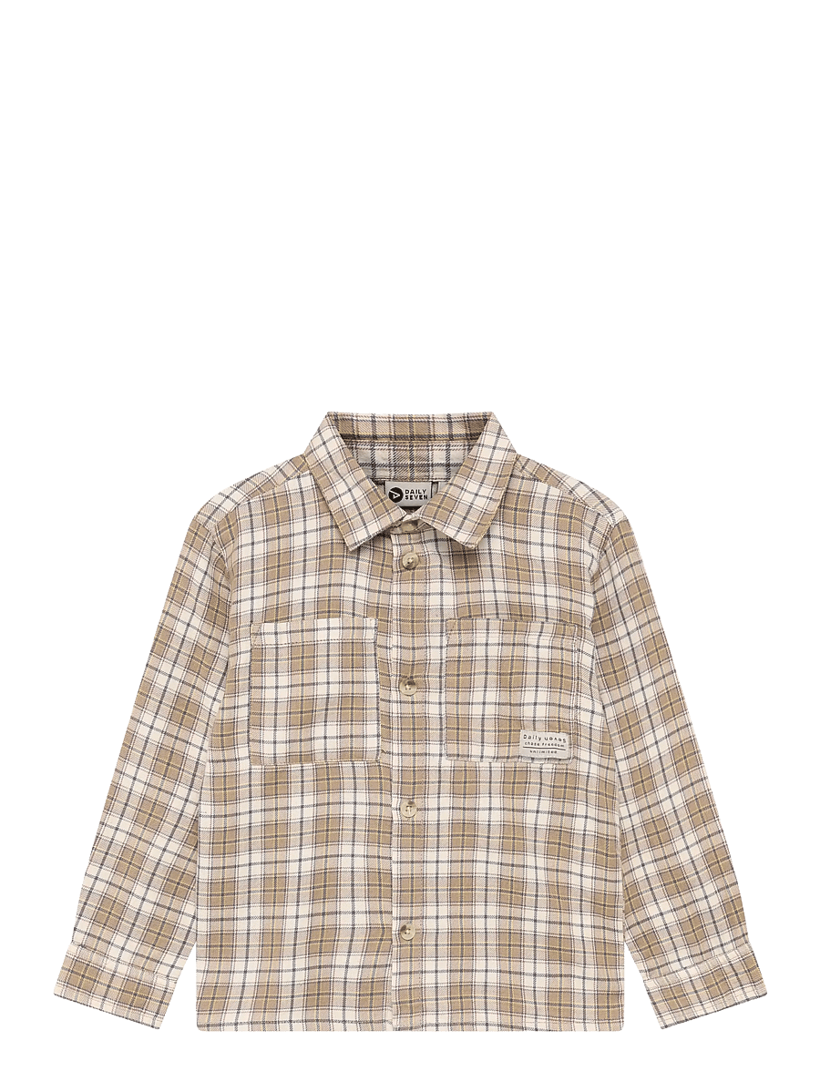 Daily 7 - Shirt Longsleeve Check - langærmede skjorter - plaza taupe - 1