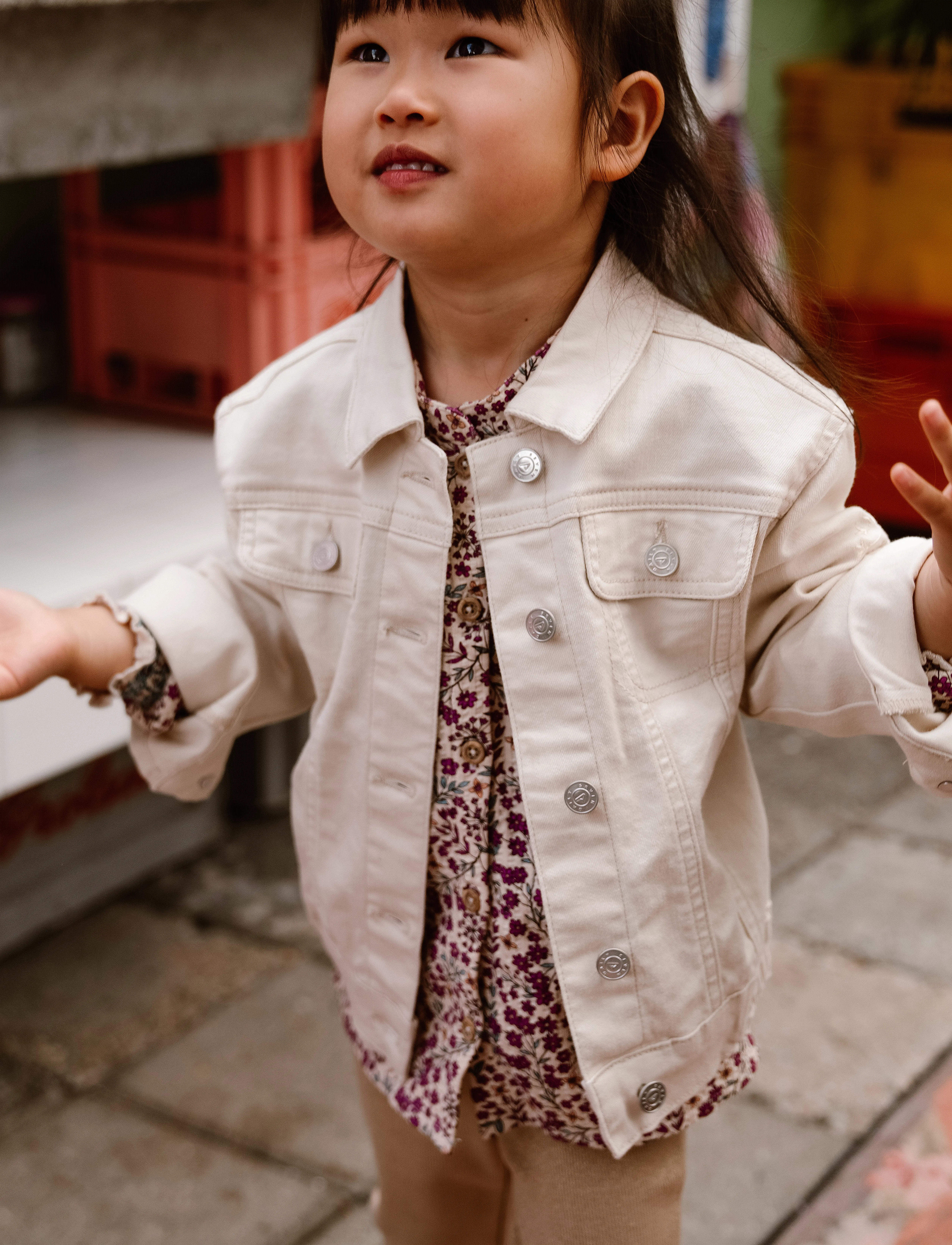Daily 7 Twill Jacket, 110, Jackets & Coats, Creme - Light Jackets, Kinder